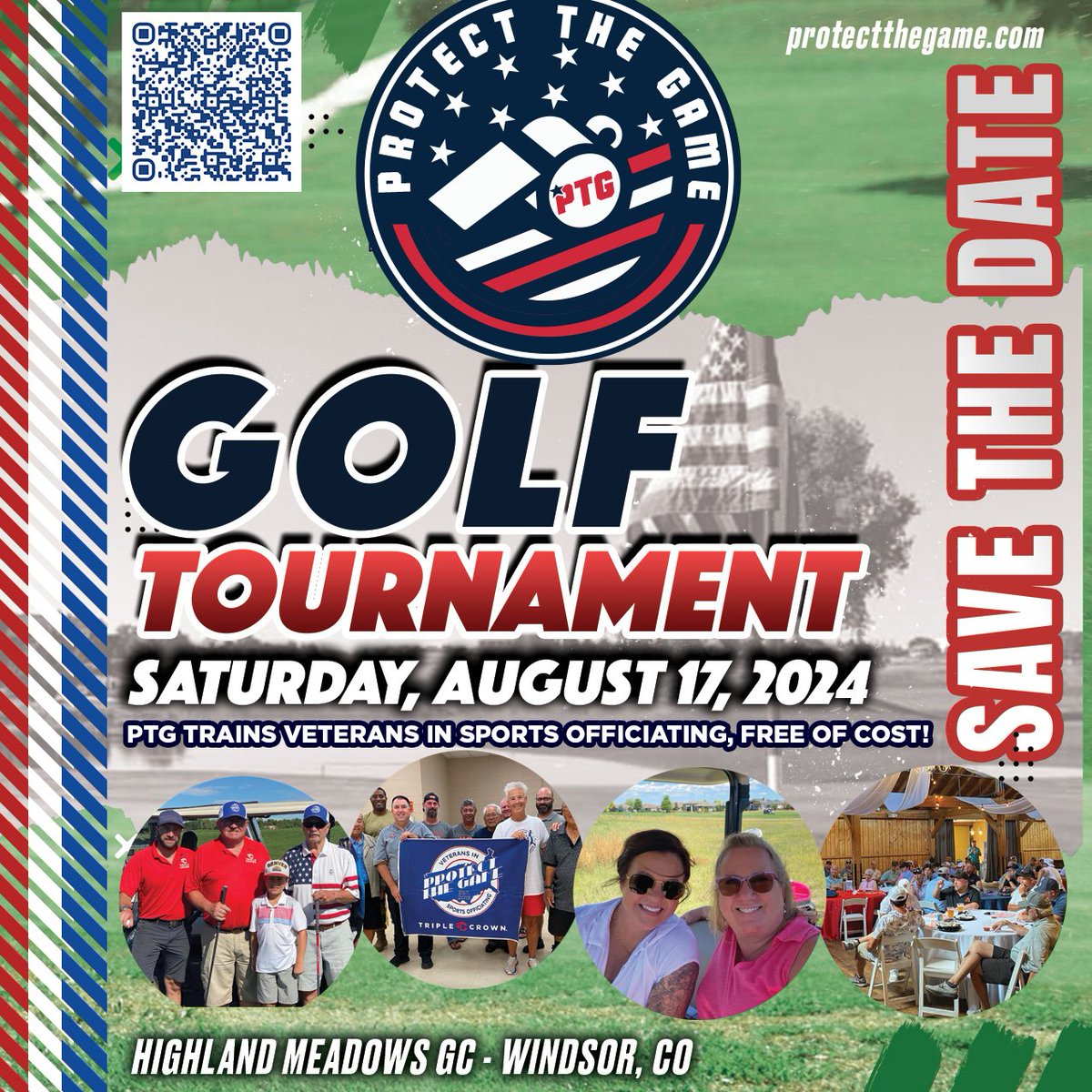 Registration is officially OPEN for the 2024 Protect The Game Golf Tournament at Highland Meadows in Windsor! Join us for our largest fundraiser and a GREAT time supporting veterans! 📅 Saturday, August 17 | 8 a.m. shotgun start Register here: bit.ly/4bvp0YJ