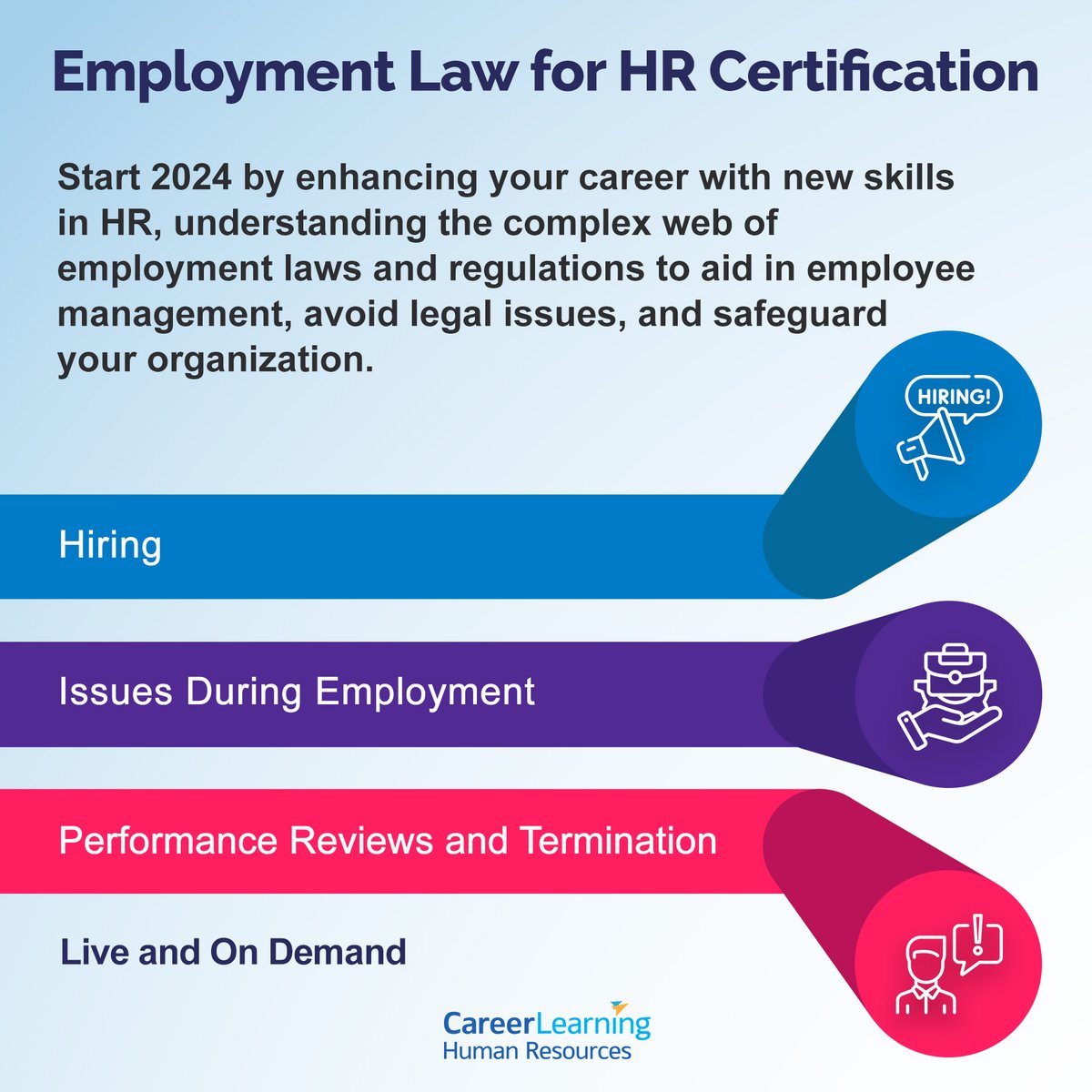 🚨[ NOW OPEN] Our Employment Law Certificate Program 📷 bit.ly/EmploymentLawC… This certification isn't just about learning; it's about leading in your field, making informed decisions, and being the go-to expert in your organization. #HR #HumanResources #CareerLearning