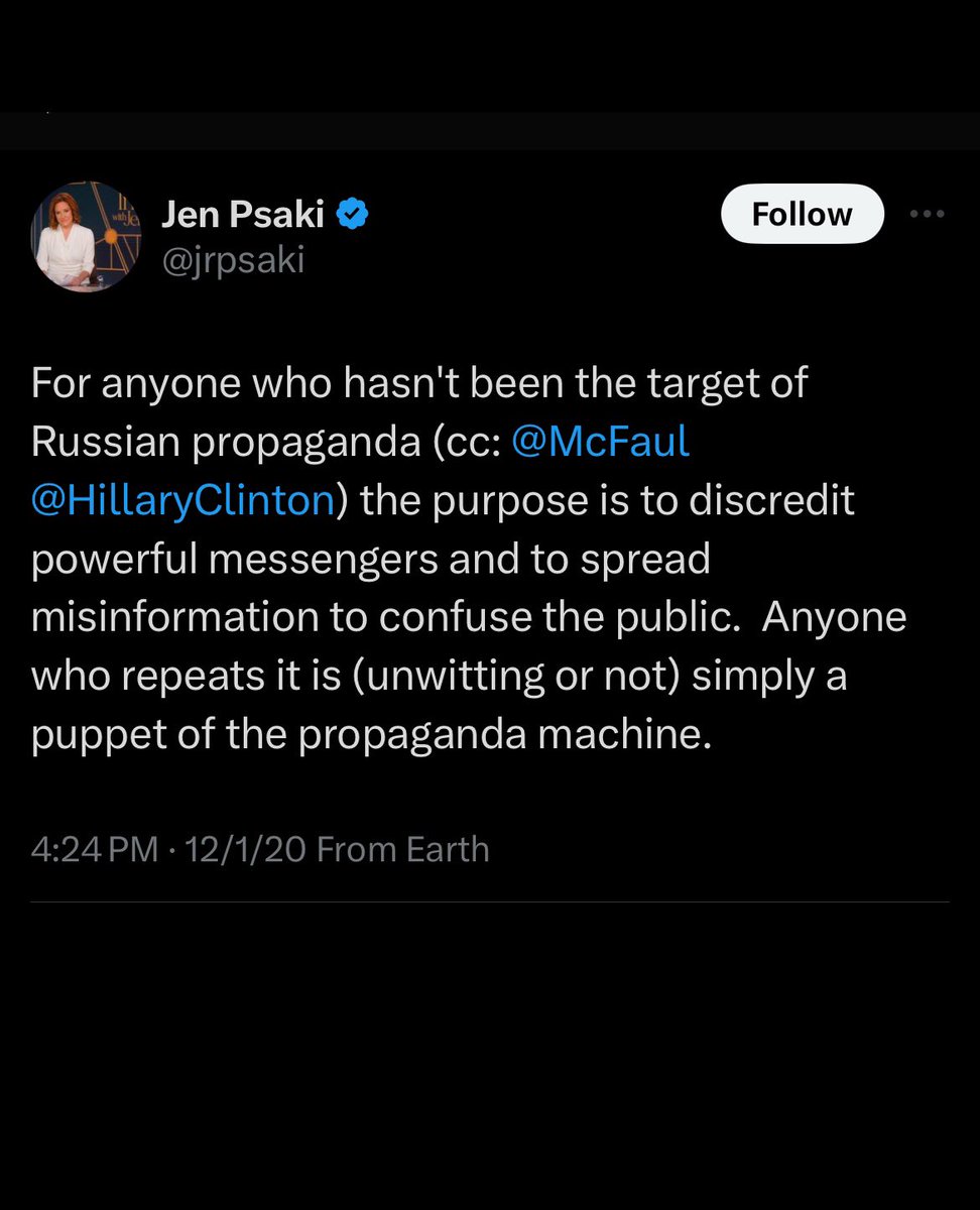 “Misinformation for me, but not for thee” - Jen Psaki