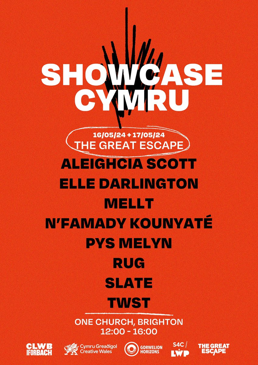 We're excited to announce that @HorizonsCymru @ClwbIforBach @LwpS4C and @CreativeWales have all joined forces to produce a showcase of Welsh talent featured at this year’s @thegreatescape in Brighton (One Church Thurs/Fri 12:00-16:00)