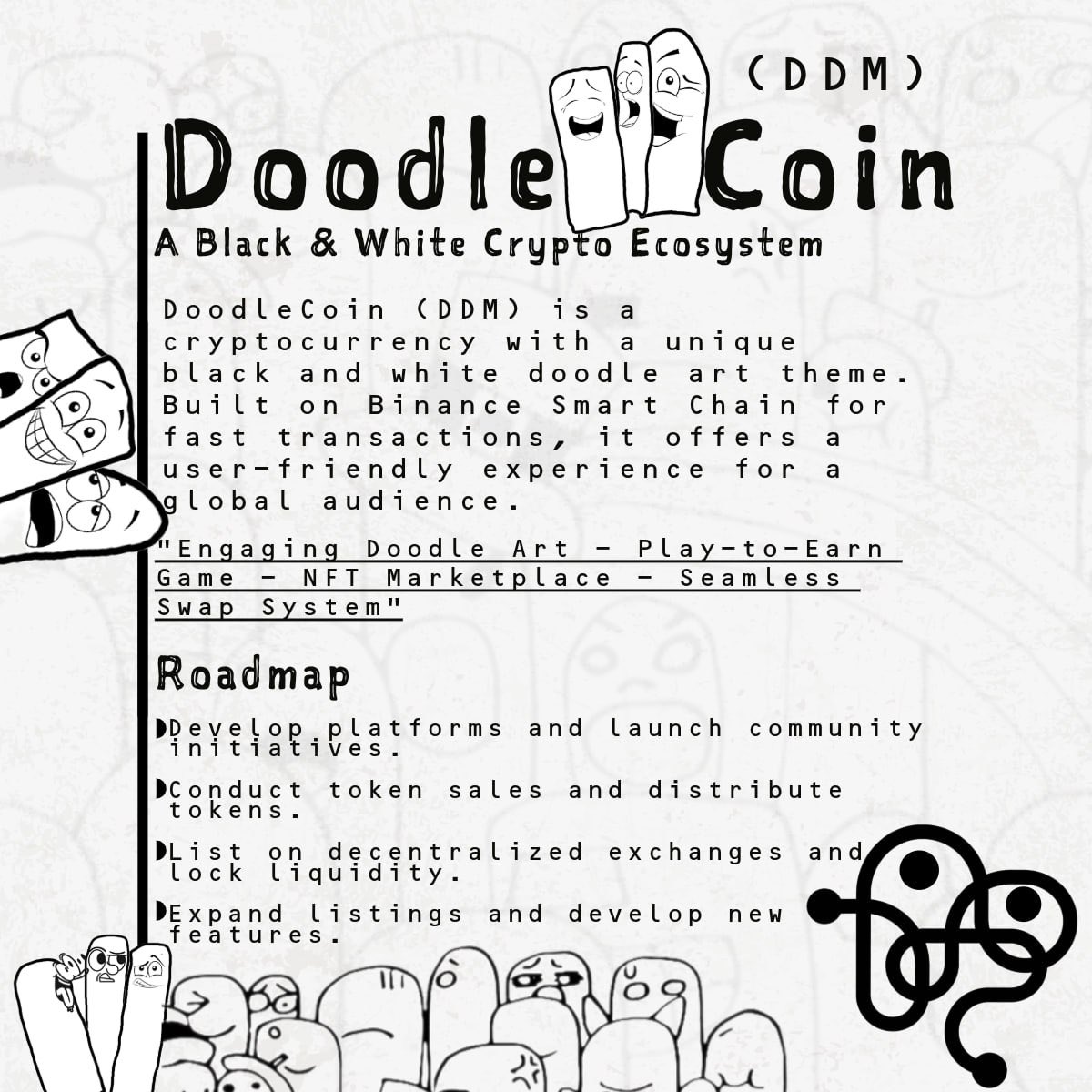 DoodleDimes's tweet photo. ⏳Doodle art meets crypto!⏳
🌟DoodleCoin ( $DDM )is a black & white coin.
🎯Join the Doodleverse! 
✍️ https://t.co/bXVrLwDJ30

#DoodleCoin #DDm #DDmCoin #DoodleDimes #BlackAndWhite #BSC #Crypto #Memecoin #P2E #NFT #Gaming #Art #DigitalArt #NewFeature #DoodleTheme #Web3 #Community