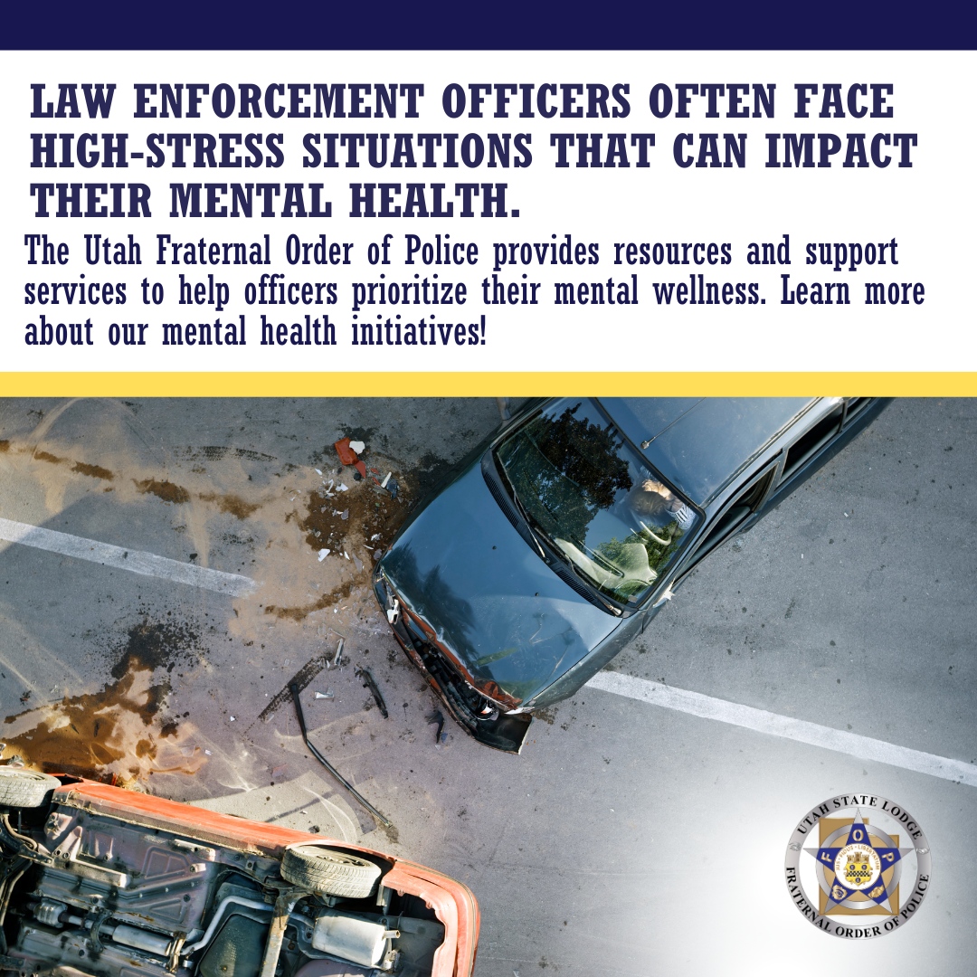 UtahFop's tweet photo. In the challenging world of law enforcement, mental health is crucial. 

Utah Fraternal Order of Police stands by our officers, offering vital resources and support services to help them prioritize their mental wellness. 

Let's work together to ensure our protectors are cared... https://t.co/IVUG95KoFD