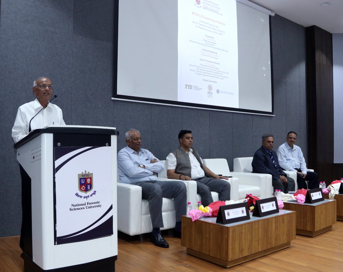 NFSU_Official's tweet photo. Dr. J.M. Vyas, VC-NFSU released the book "Mentoring Beyond AI," co-authored by Prof. S.S. Iyengar, FIU &amp; Emeritus Professor of NFSU and Prof. Naveen Kumar Chaudhary, NFSU. Dr. Vyas also unveiled the virtualization videos of CoE in Cyber Security at NFSU, Gandhinagar on 13 May'24. https://t.co/Ufn6joZkfk
