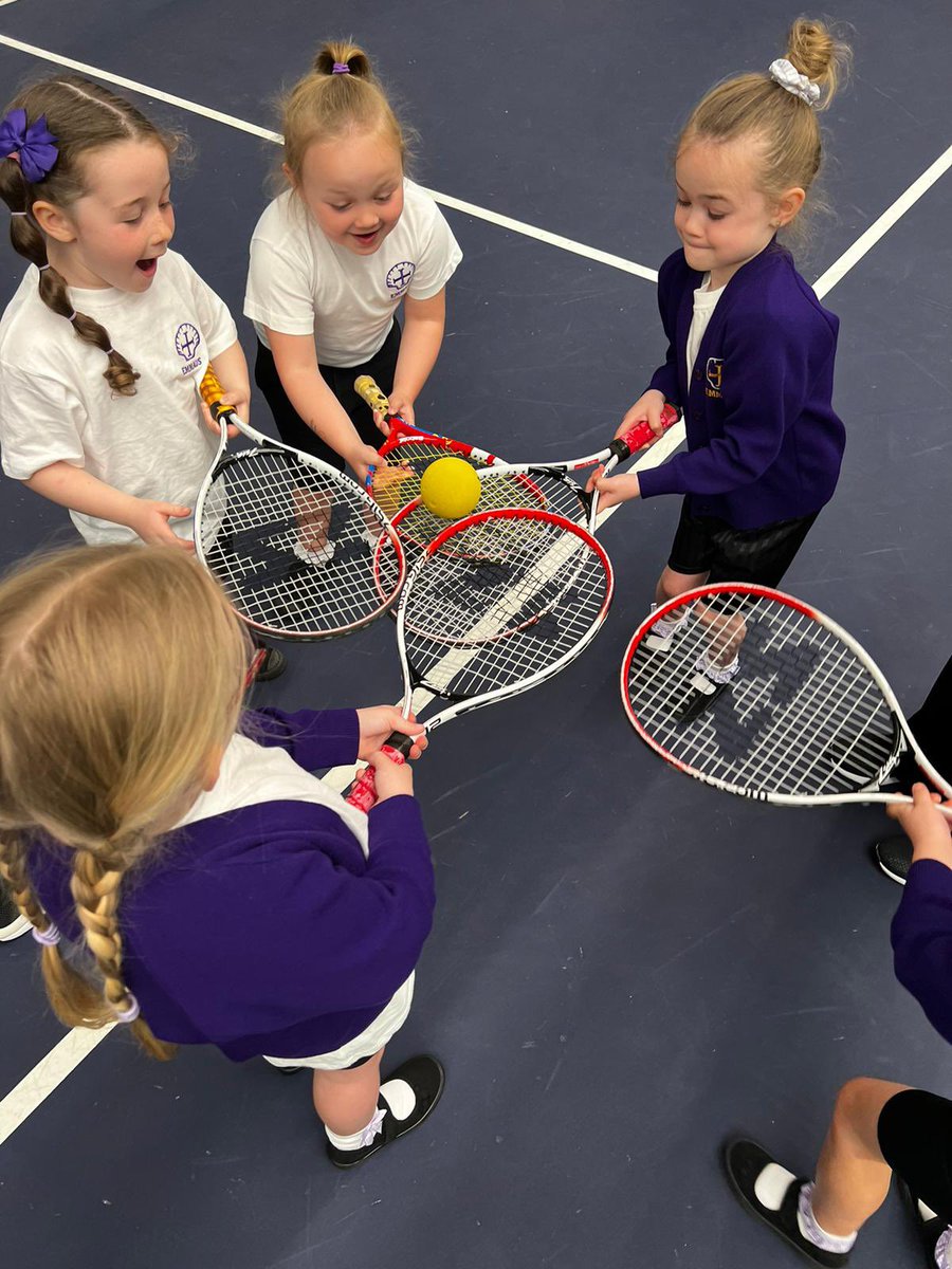 Emmaus_School's tweet photo. A group of Year 1 children enjoyed the KS1 Tennis festival this morning! 🎾 What a fun way to start the week! #emmausyearone #emmaussport https://t.co/2vvLB879IU