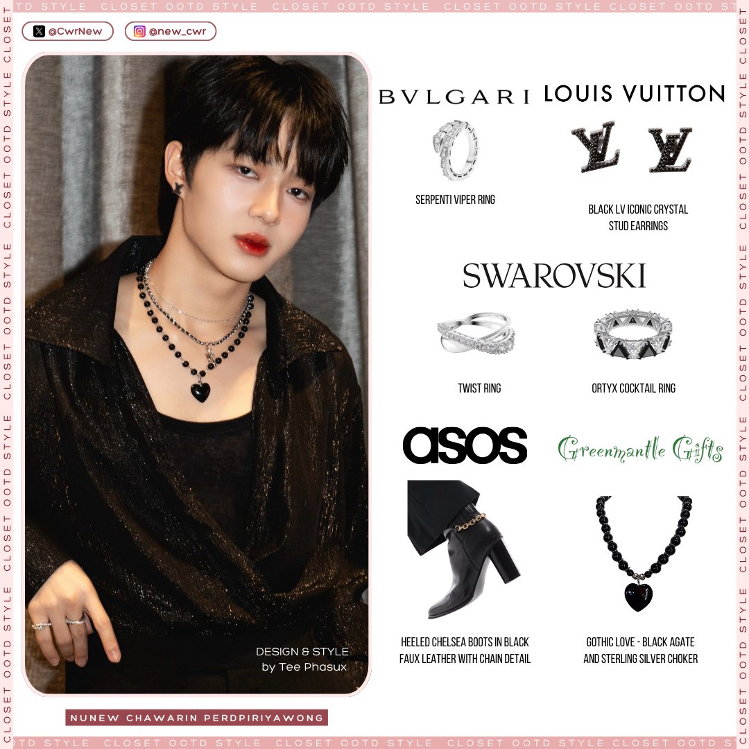 NuNew 3rd Showcase ✨ 
#นุนิวโชว์เคสให้ขึ้นใจ
[#NuNewOOTD #NuNew_Style] @CwrNew

@Bulgariofficial
💍Serpenti Viper Ring

@LouisVuitton
✨Black LV Iconic Crystal Stud Earrings

#Swarovski
💍Twist ring
💍Ortyx cocktail ring

Design & Style Teephasux  

#NuNew #Bulgari #LouisVuitton