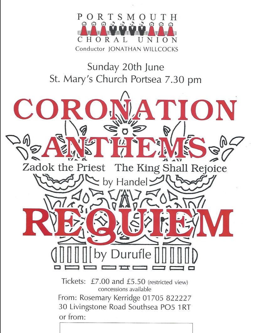 The PCU performance of Durufle Requiem is next Saturday 25 May 2024 at 5.30 p.m. and I wondered how long ago since PCU performed it?

So I took a look back through PCU Archives and found Durufle Requiem from June 1999!!
I am sure some of you remember it well! 
Look at this!!