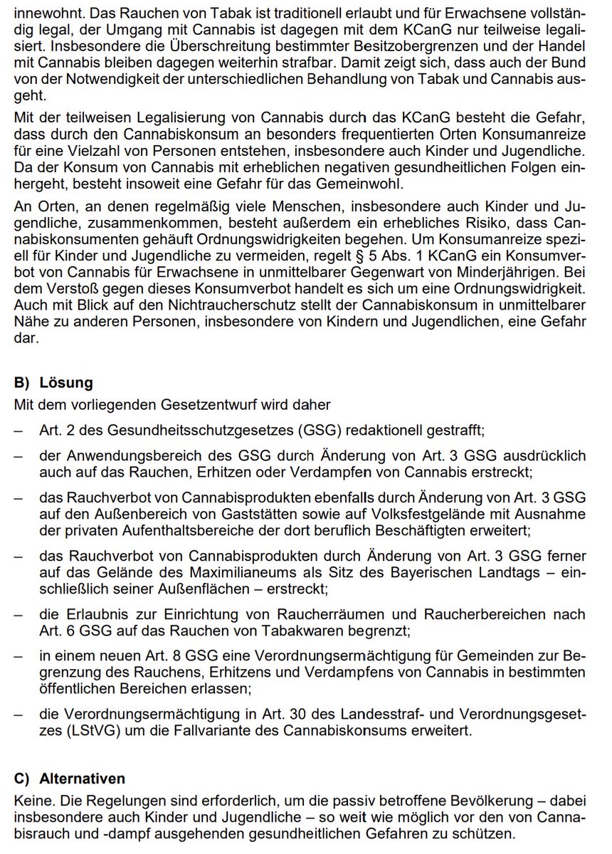 In #Bayern wird jetzt Wirten verboten, den #Cannabiskonsum zu erlauben oder Konsumbereich einzurichten. Damit hat sich Bayern für einen innerdeutschen Urlaub endgültig disqualifiziert. 
#Weedmob 

bayern.landtag.de/www/ElanTextAb…