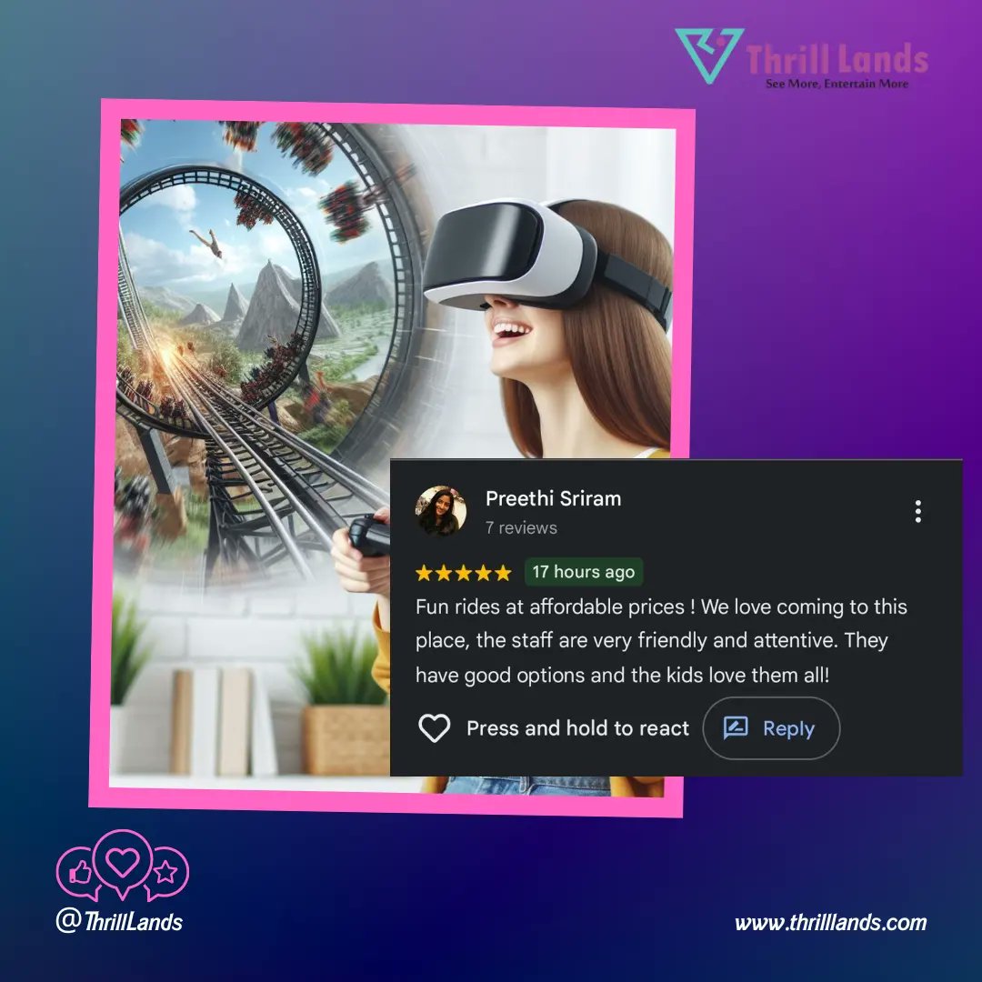 thrilllands's tweet photo. This week's VR adventures brought out the best reactions! See why our customers can't stop raving. 🌟 #VRThrills #CustomerFeedback https://t.co/LmEwmLk8Ra