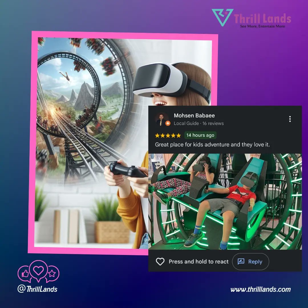 thrilllands's tweet photo. This week's VR adventures brought out the best reactions! See why our customers can't stop raving. 🌟 #VRThrills #CustomerFeedback https://t.co/LmEwmLk8Ra