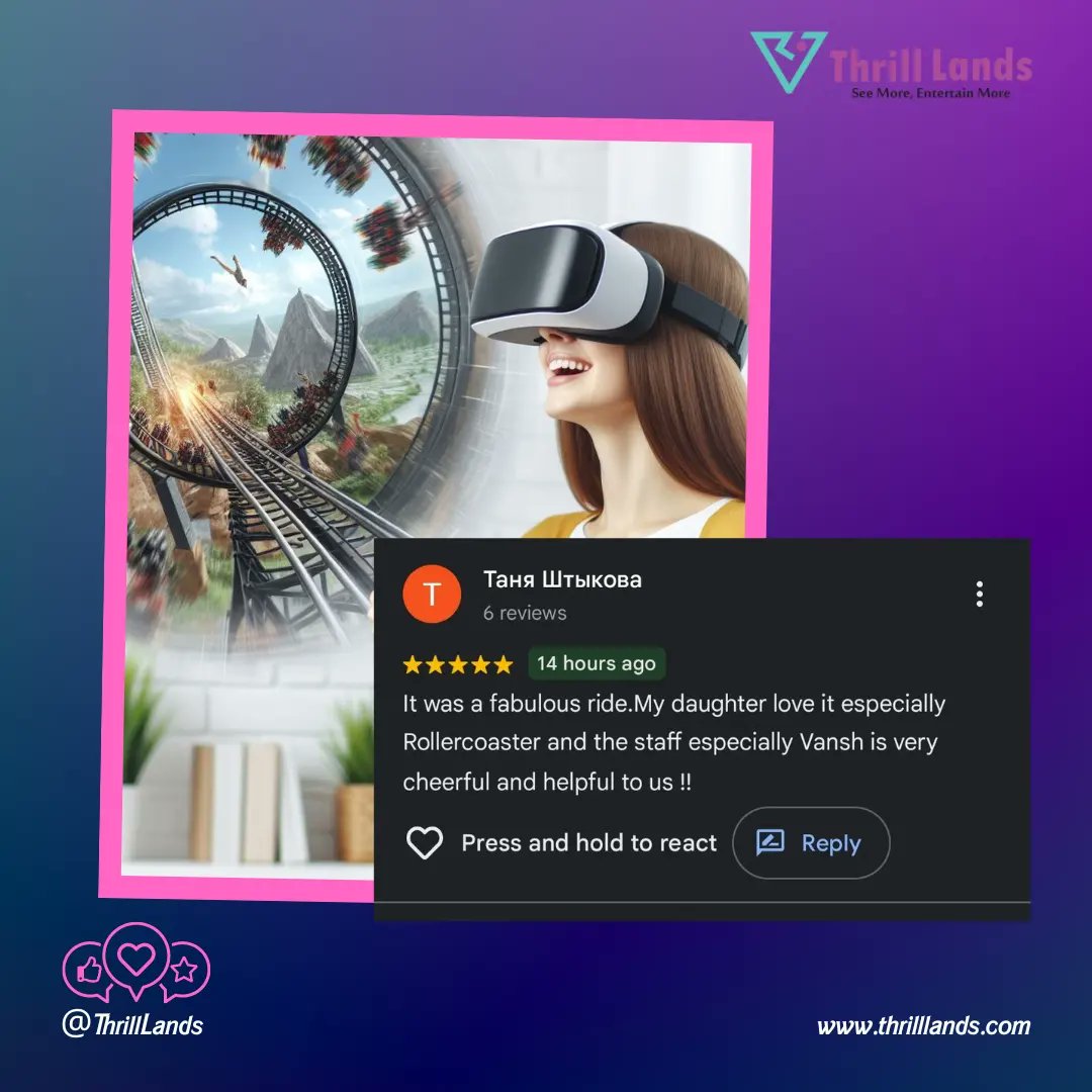 thrilllands's tweet photo. This week's VR adventures brought out the best reactions! See why our customers can't stop raving. 🌟 #VRThrills #CustomerFeedback https://t.co/LmEwmLk8Ra