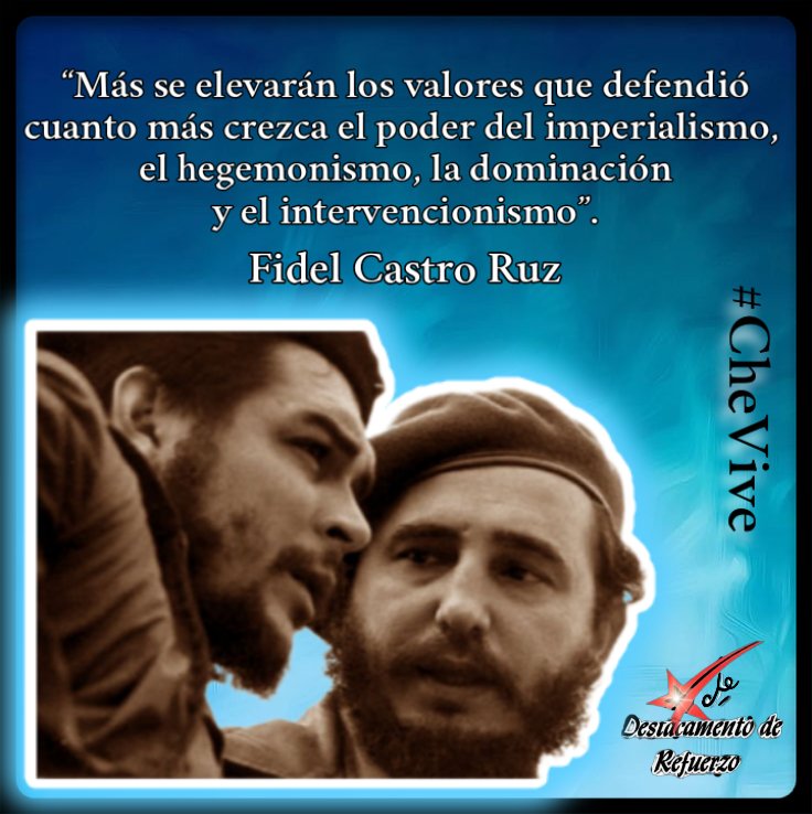 Hoy Che es bandera y escudo de cualquier causa justa que se ataque. Hoy su ejemplo, sus ideas y su fusil se retoman en cualquier lugar del mundo donde el imperialismo quiera arrodillar por la fuerza a pueblos inocentes. #CheVive #JuntosPorVillaClara #FreePalestine