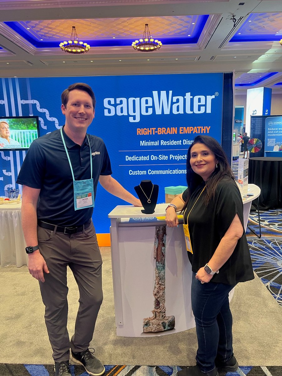 SageWater's tweet image. Congratulations to our winner Diana Castillo, Director of Sales, RowCal, who walked away with our TIffany® necklace 🏅 booth prize at last week&apos;s @CAIsocial Community NOW event!

#capitalimprovement #communityassociations #repipe #pipereplacement #wearecai