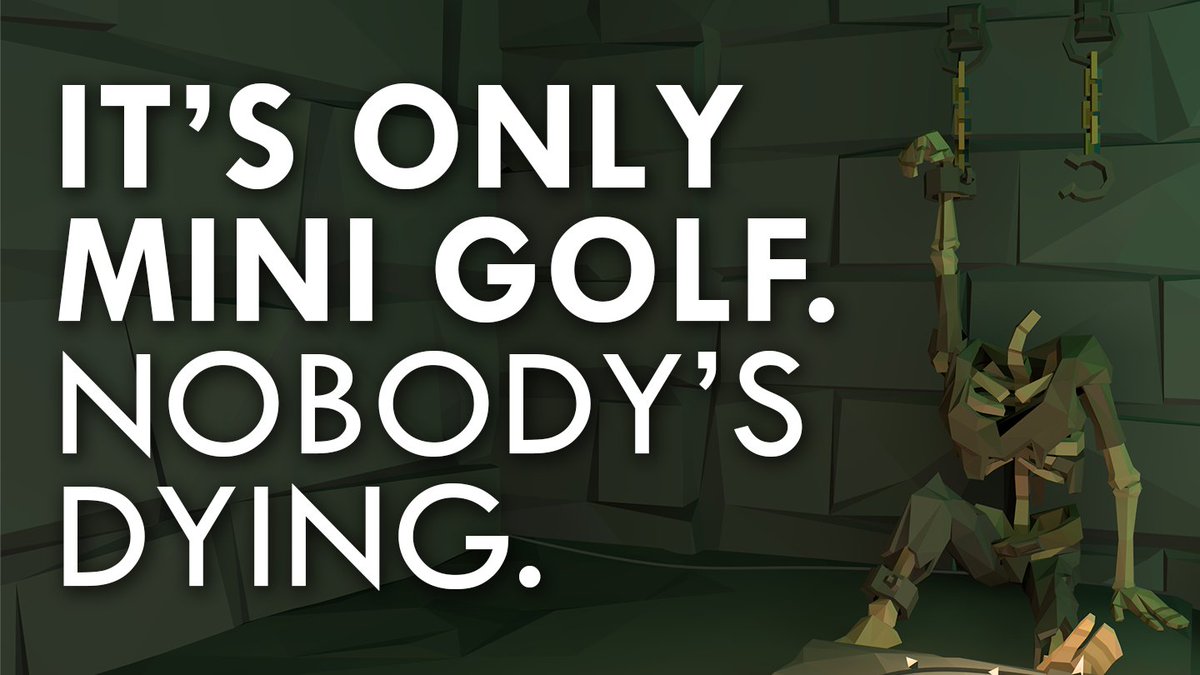 WalkaboutMG's tweet photo. It’s only mini golf. Nobody’s dying. #MiniMotivation #MondayMotivation https://t.co/yE1TfOJSxB