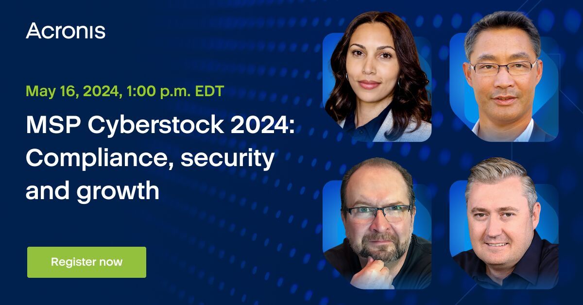bit.ly/4afXHQk 📣 Calling all MSPs! 🚀 Don't miss the @Acronis MSP Cyberstock event, with six action-packed sessions covering compliance, security, MSP growth and more! Mark your calendars and register now: 📆 May 16, 1:00 p.m. EDT / 10:00 a.m. PDT #MSPMastered