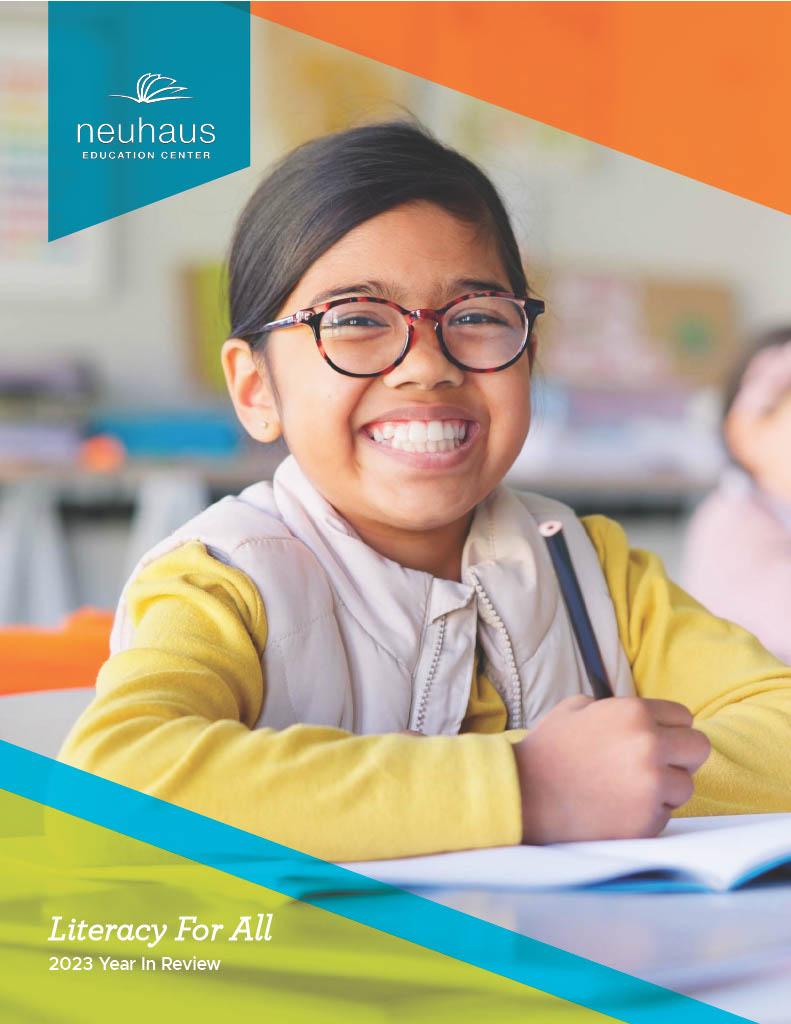 Check out the Annual Report to learn more about our 2023 impact & highlights: bit.ly/3JTzo0b We are so grateful to all our donors for supporting our mission to promote Literacy for All. To support the impactful work of #Neuhaus, learn more here: bit.ly/3X5psWO