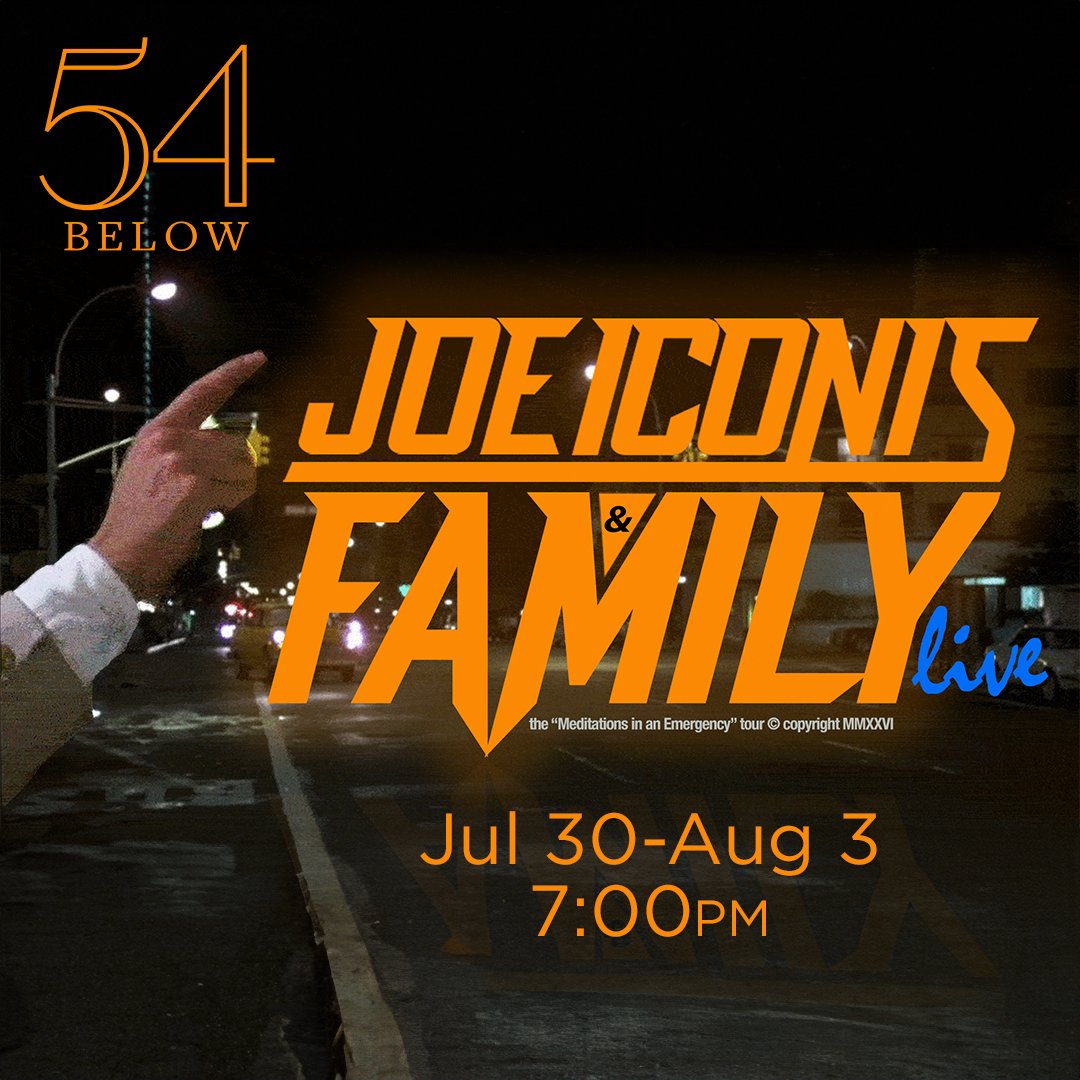 #JustAnnounced! @MrJoeIconis & Family are proud to return to their home-away-from-home for a blow-out run that promises to be their biggest shows yet. Feat a massive cast of Iconis’s beloved Rogue’s Gallery of showtune punks! 
Presale access & info at 54below.org/JoeIconis