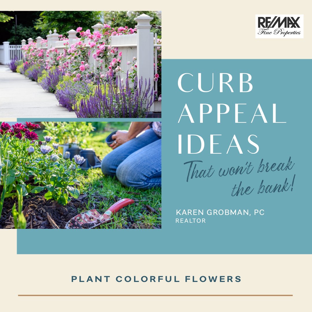 Need to improve your curb appeal in a pinch? No worries! Go to your local nursery for a few colorful flowers and plant them in pots or around your front yard. #curbappeal #realestate #hometips
