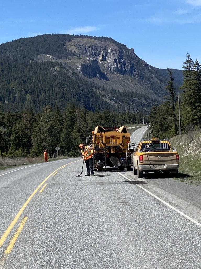 Dawson Road Maintenance will be patching on #BCHwy99S from #Lillooet to Blow Down Creek. Please remember to slow down, pay attention and be respectful in our #ConeZoneBC. #SouthCariboo #Lillooet #DuffyLake