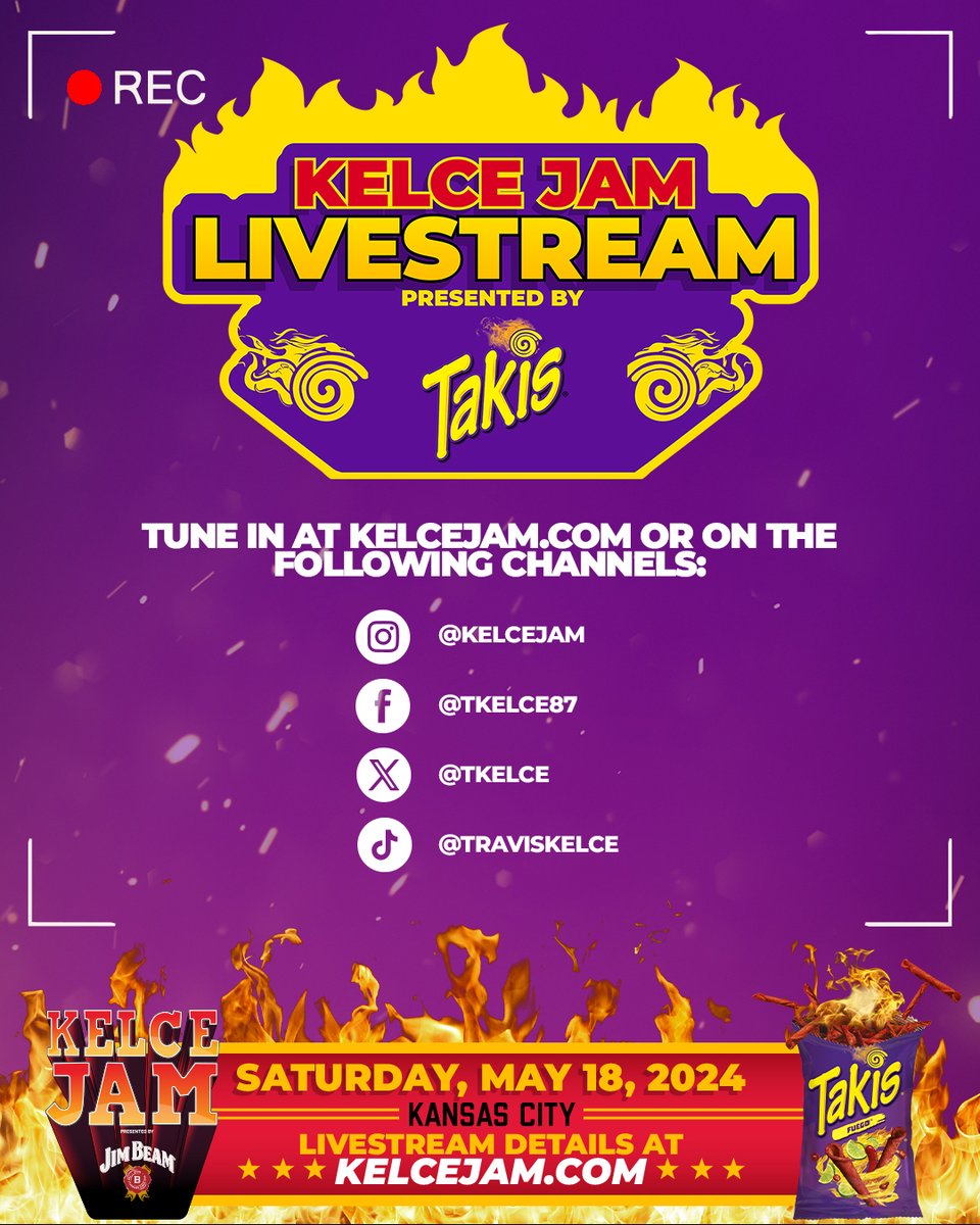 Don’t want to miss a minute of Kelce Jam? 🔥 Tune in to the Kelce Jam Livestream Presented by @TakisUSA from the comfort of your home. With 5 ways to watch, you’ll catch all the action of KC’s Ultimate Championship Season Celebration with @tkelce!