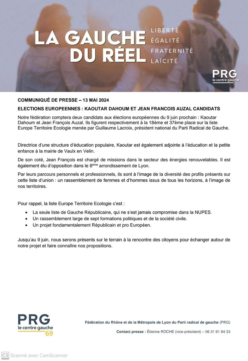 radicaux69's tweet photo. [COMMUNIQUÉ DE PRESSE]

ELECTIONS EUROPÉENNES : KAOUTAR DAHOUM ET JEAN FRANÇOIS AUZAL CANDIDATS.

#EuropeTerritoiresEcologie #Europeennnes2024 🇪🇺 https://t.co/wUZy3ET99S
