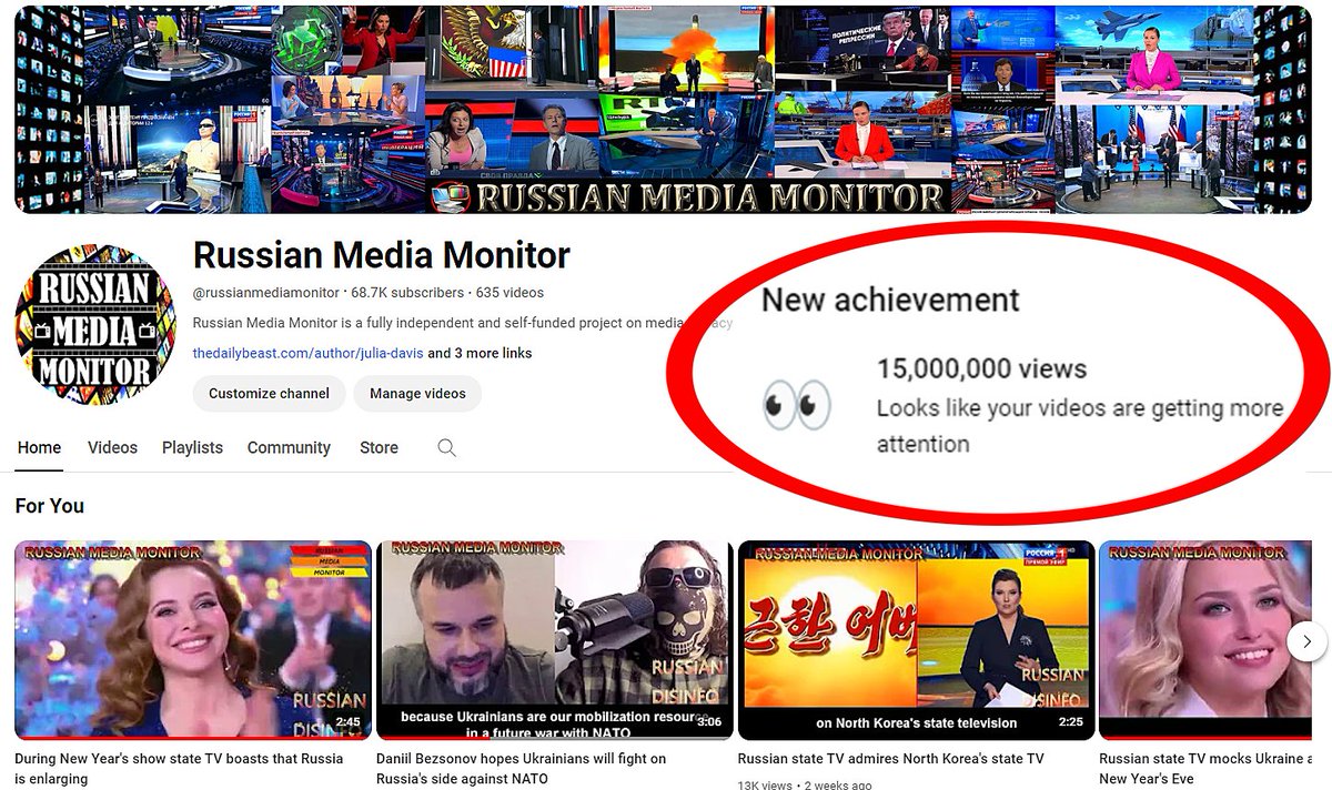 15 million views and counting. Thank you all for subscribing and watching my videos on the Russian Media Monitor channel on YouTube. 💝youtube.com/@russianmediam…