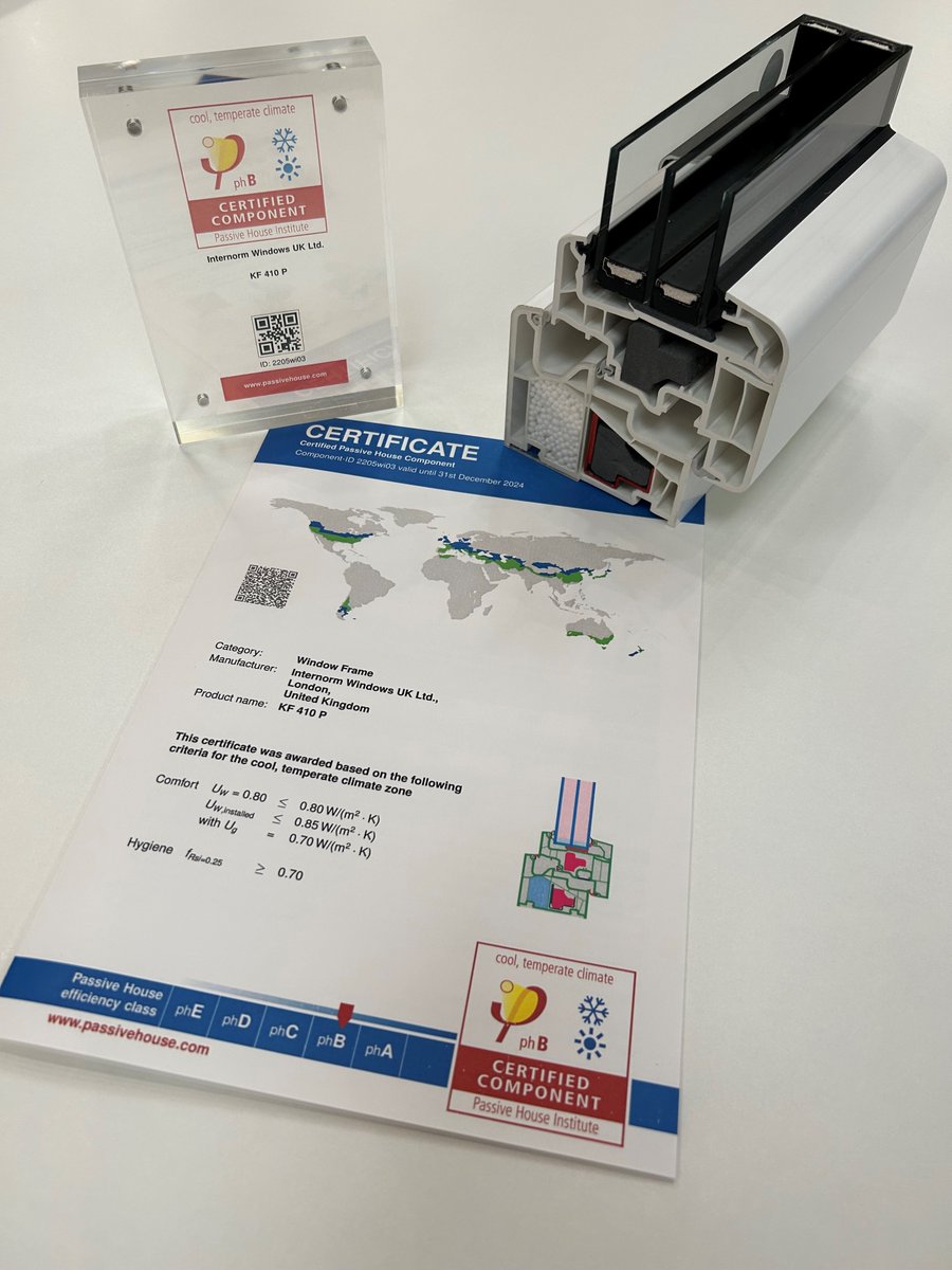 InternormUK's tweet image. We were very excited to have received the official certificate and plaque from the Passivhaus Institute for our KF 410 uPVC-aluminium window. 🏆

If you are looking for high-performance windows for your next Passivhaus or EnerPHit project, email us: office@internorm.co.uk.