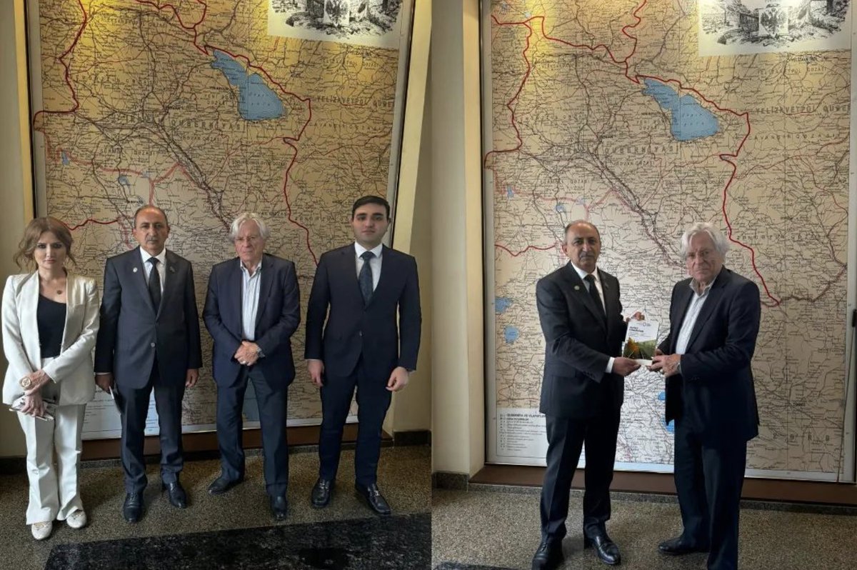 Spanish MEP Javier Nart visited the 'Western Azerbaijan Community,' an entity created by the AZ gov to lay claim to all of Armenia, where he posed in front of giant irredentist maps with a book about how all of Armenia is AZ.

Note this for future corruption investigations.