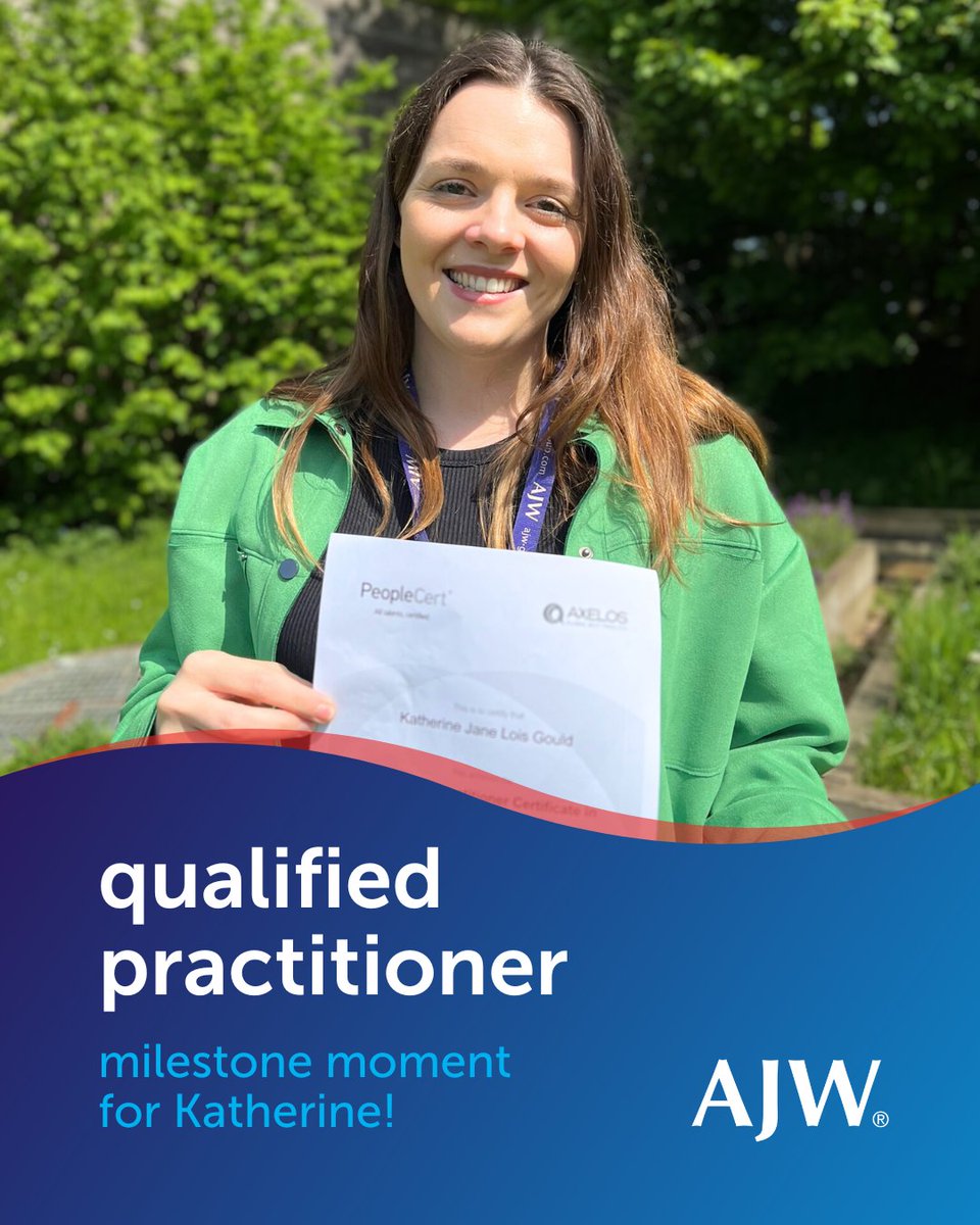 📜 #MilestoneMoment for Katherine | Head of Digital Delivery, Katherine Gould, recently added to her PRINCE2 Foundation qualification by attaining her fourth Project Management qualification, and is now a Practitioner.

Congratulations Katherine! 👏

#WeAreAJW