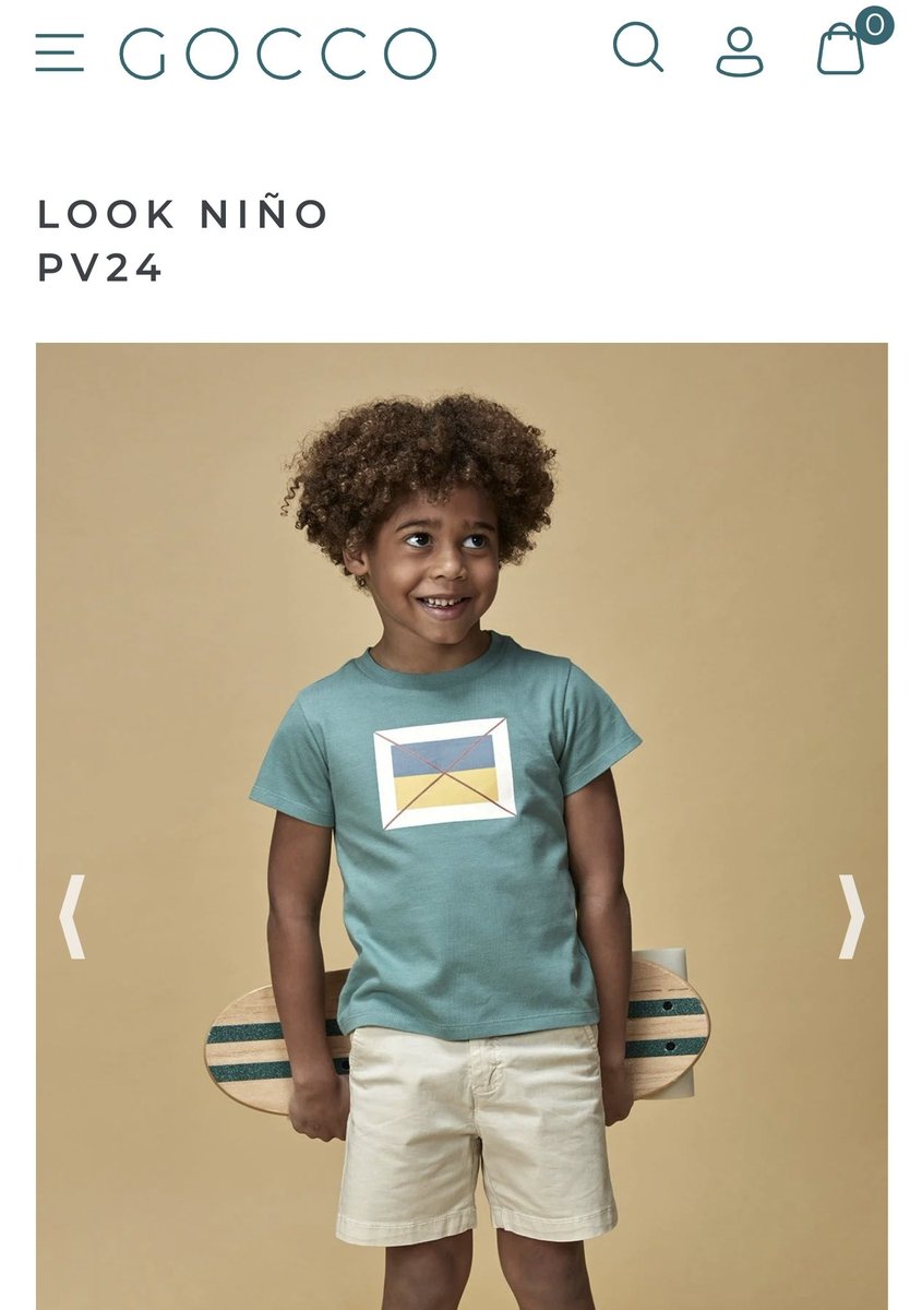 pokud chcete pro dítě slušivé tričko s přeškrtnutou ukrajinskou vlajkou, můžete ho koupit v eshopu firmy Gocco 😃 firma se brání tím, že jde jen o geometrické tvary a barvy jsou zvolené náhodně 😮 prý je v příští šarži změní 😃
gocco.com/pt/pt/LOOK-NI%…
