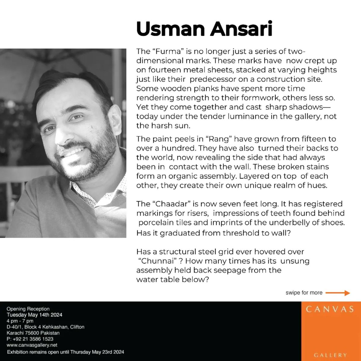 CanvasGallery's tweet photo. "Building Materials" comprise of regular building  materials like  concrete , jute , steel, terracotta, wood amongst others .

With diverse educational backgrounds, Haider Ali Naqvi and Usman Ansari are based in Karachi, Niamat Nigar in Lahore and Noor Ali Chagani in England. https://t.co/hg4q9Ru7dr