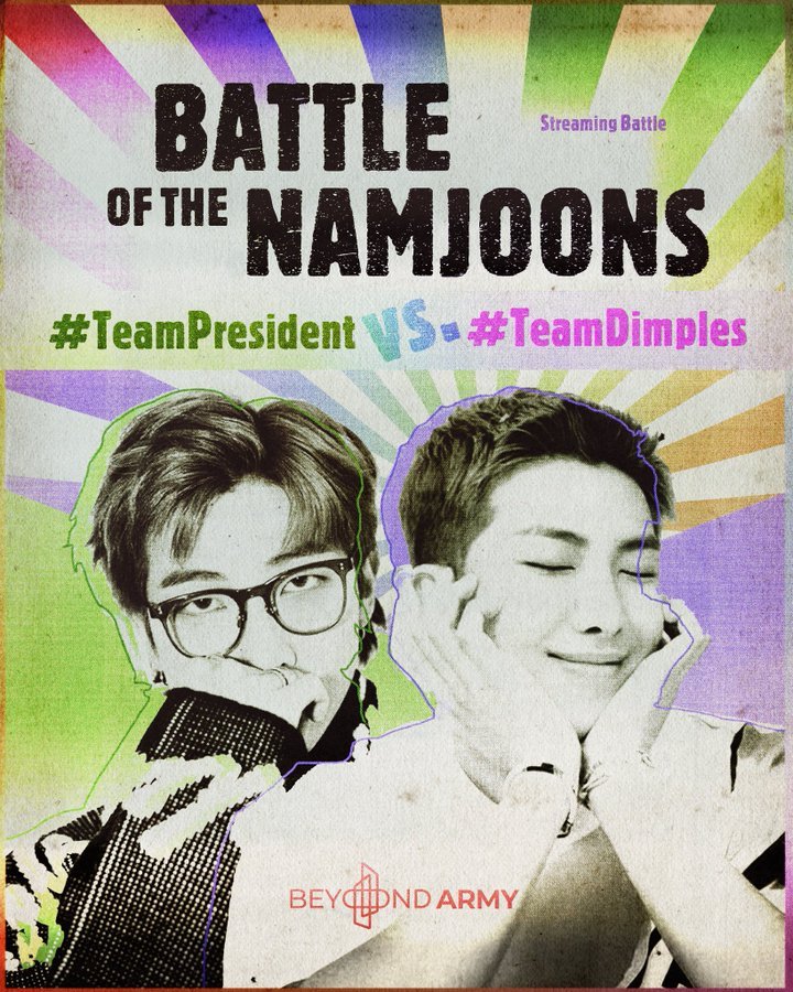 mhereonlyforbts's tweet image. 📣CALLING ALL ARMYS 

✨Battle begins now!✨

Choose your team, pick up your playlist and make your team take the top position. Let's see who takes the crown!👑

🥅: 200 ss

Playlists:
cbtm.carrd.co/#

#TeamPresident VS #TeamDimples