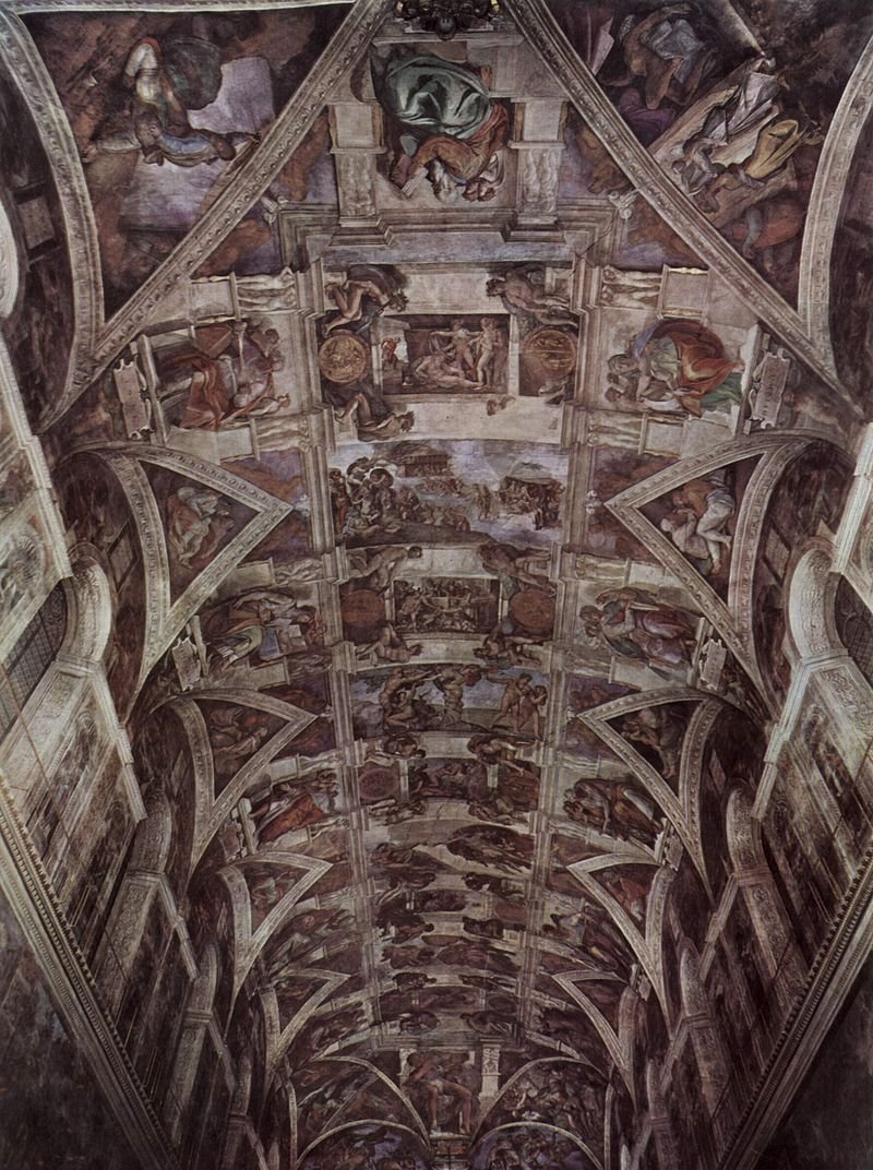 elbarroquista's tweet photo. Más famosa incluso que la restauración de Las Meninas fue la limpieza (complejísima) de los frescos de la Capilla Sixtina dirigida por Gianluigi Colalucci.

Los efectos de la limpieza saltan a la vista. https://t.co/vq22OVMDLt