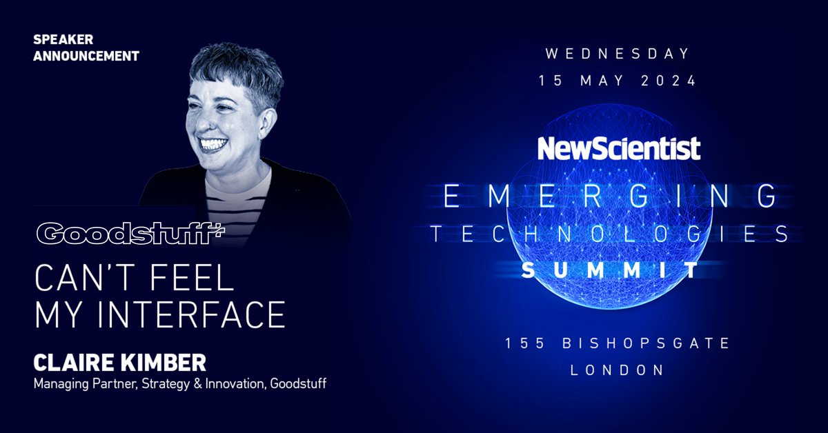 Heading down to the @newscievents Emerging Technologies Summit this Wednesday? If you are, be sure to check out Claire Kimber as she gives an overview of the inevitability of future interfaces and what it means for brands 🤖