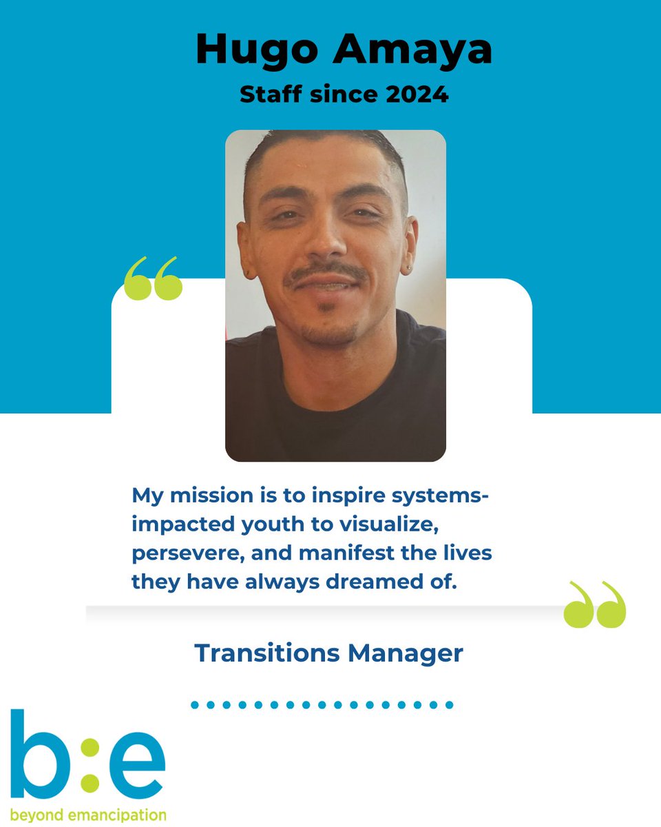 Hugo joined our team a few months ago! Here’s what he has to say about his experience working with foster youth. 
#FosterCareMonth #be4youth #fosteryouth #oakland #communitymatters