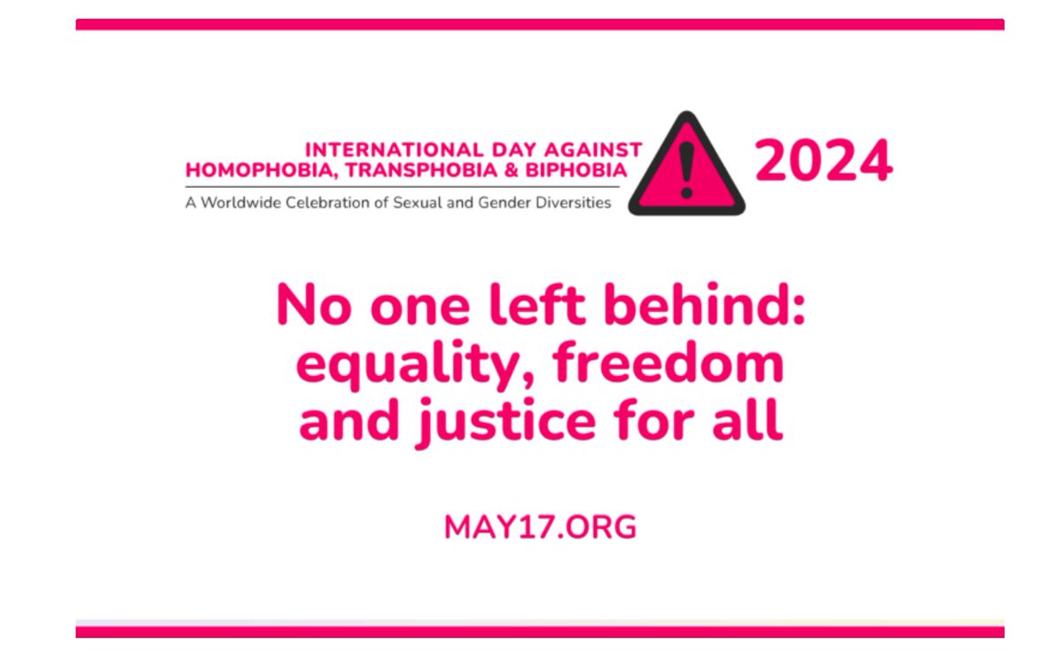 HomewardTrust's tweet photo. May 17th marks International Day Against Homophobia, Transphobia and Biphobia (#IDAHOBIT). The theme for 2024 is "No One Left Behind: Equality, Freedom and Justice for All."
Check https://t.co/d9KKSXh3OH for local events.
#IDAHOBIT2024 #NoOneLeftBehind #EdmontonPride https://t.co/fVduPKN994