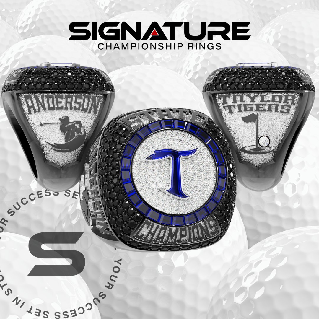 Fore! ⛳️ Let us create your next hole in one moment with a custom-handmade championship ring. #GolfSeason #SignatureChampions #HoleInOne #ChampionshipRings #RingSZN