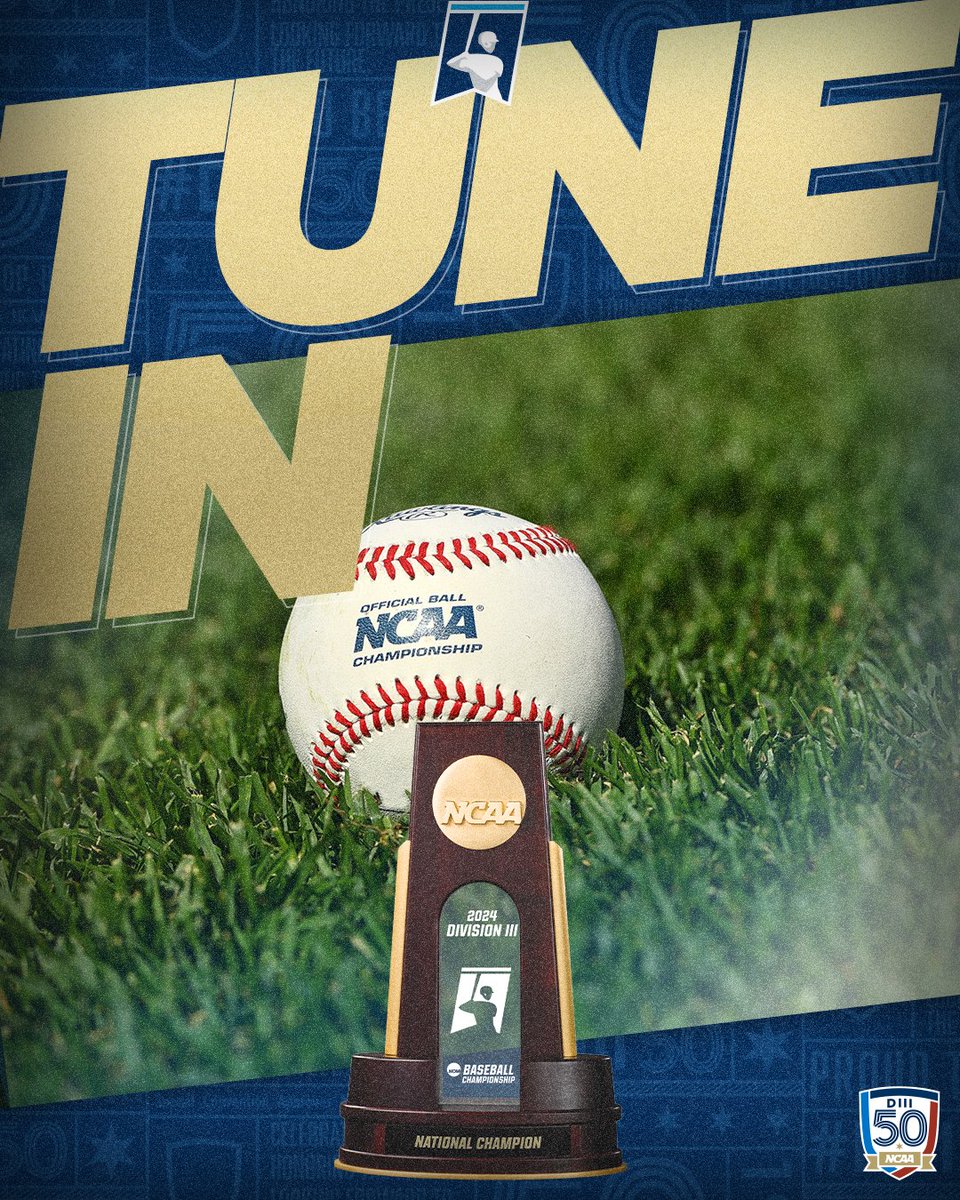 NCAADIII's tweet photo. The #d3baseball selection show begins NOW‼️
🔗 https://t.co/ugRaIF90LY
#DIII50 | #WhyD3 https://t.co/qqJh6iAFZP