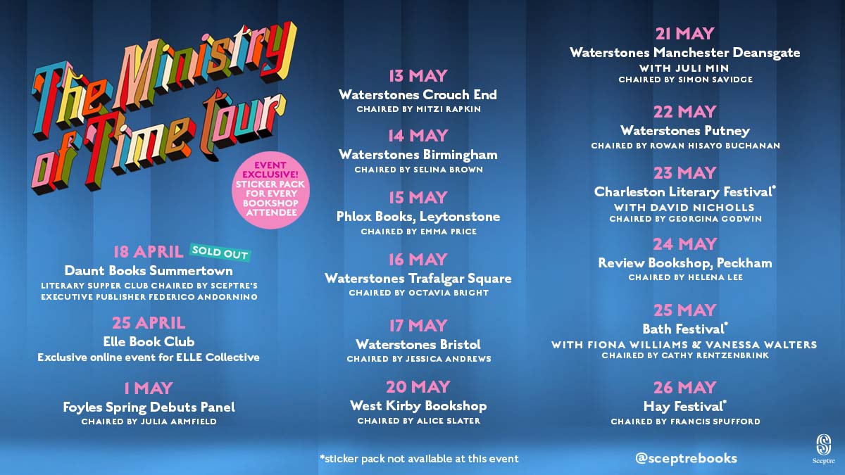 Have you got your tickets for THE MINISTRY OF TIME tour?

Come and hear Kaliane Bradley and a whole host of wonderful authors speaking about the sensational debut which is out this week!

Ticket information here: lnk.to/TheMinistryofT…