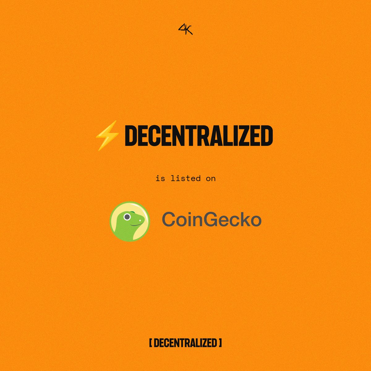 ⚡DECENTRALIZED has been listed on <a href="/coingecko/">CoinGecko</a>.
