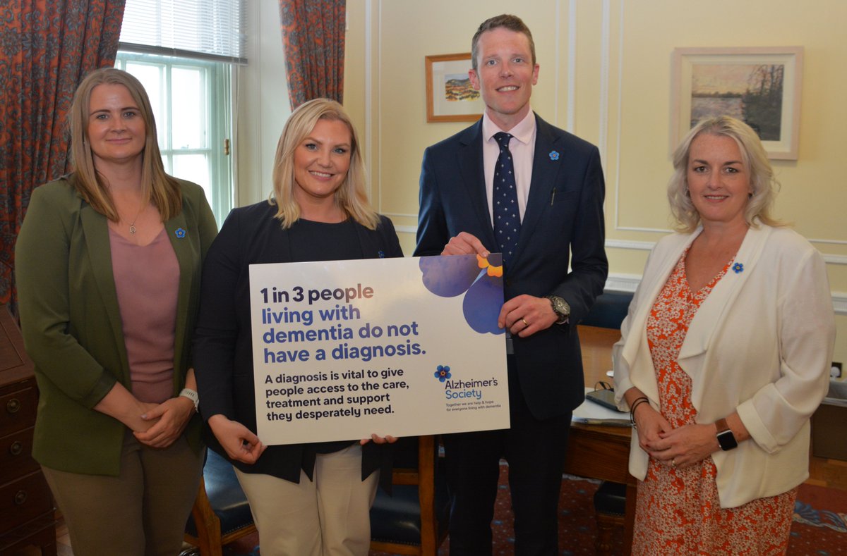 Junior Ministers Aisling Reilly and Pam Cameron offered their support for Dementia Action Week 2024 while meeting with @alzheimerssoc Associate Director Mark MacDonald and Ruth Barry, the society’s NI National Influencing Manager, at Parliament Buildings today.