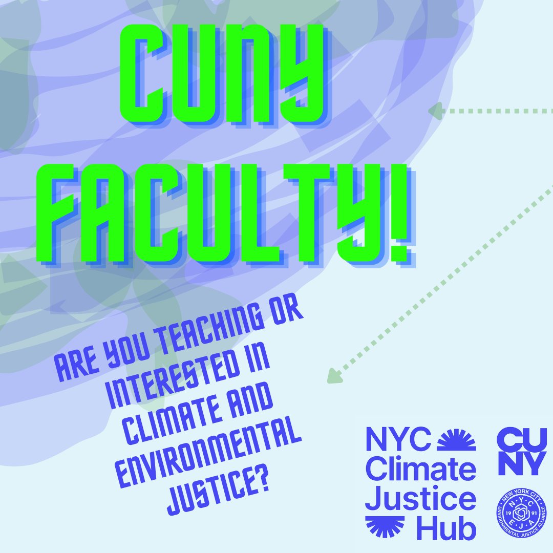 May 30th, 3pm @GC_CUNY We invite @CUNY Faculty to sign up for @nyc_cjh Classes & Curriculum Symposium & Workshop. From access to resources to full-on collaborative opportunities with the @NYCEJAlliance, we will have you covered! Sign up! tinyurl.com/9v8yyy4z