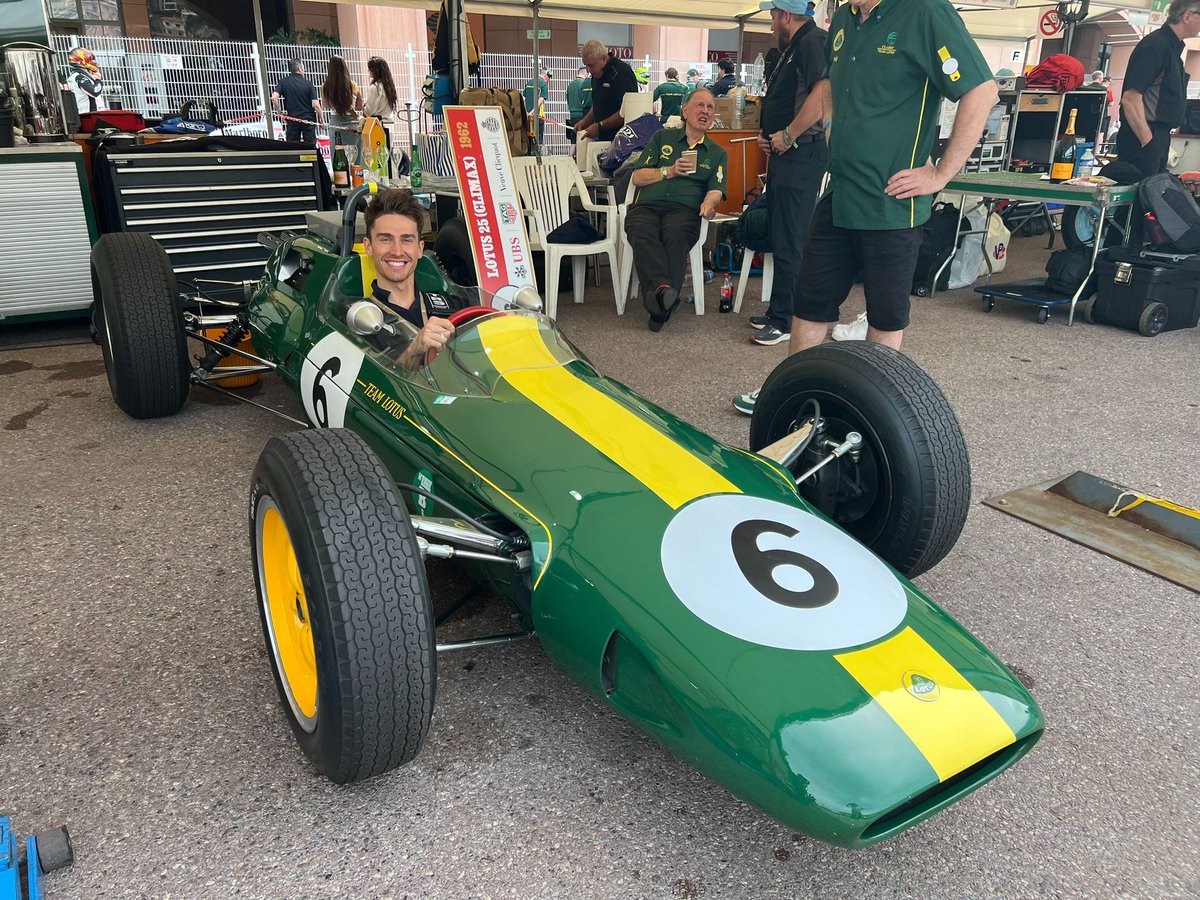 🏁 @BRCrally ace @ChrisIngramGB has been getting into the @BeatsonsBS Jim Clark Rally mindset this week, with a lucky encounter at the Monaco Historic Grand Prix. He was able to sample the drivers seat of Jim Clark's race-winning Lotus during the meeting! How cool! #JCR24