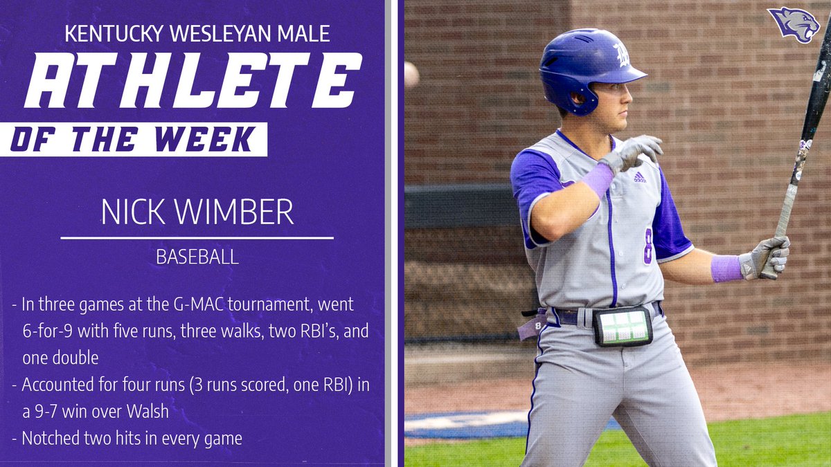 Your Kentucky Wesleyan Male Athlete of the Week 🐾 #OneTeamWesleyan | #ForTheW