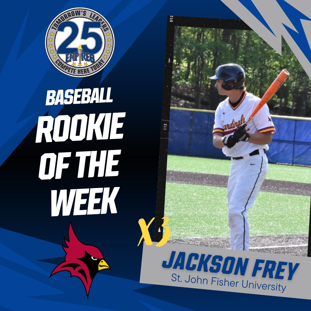 Congrats to our #E8 Baseball Weekly Award Winners!

Player of the Week James Murphy
@FisherAthletics 

Pitcher of the Week Cam Kingsley
@SJFbaseball 

Rookie of the Week Jackson Frey
@FisherAthletics 

#E8Proud #LeadersCompeteHere #WhyD3 #E825