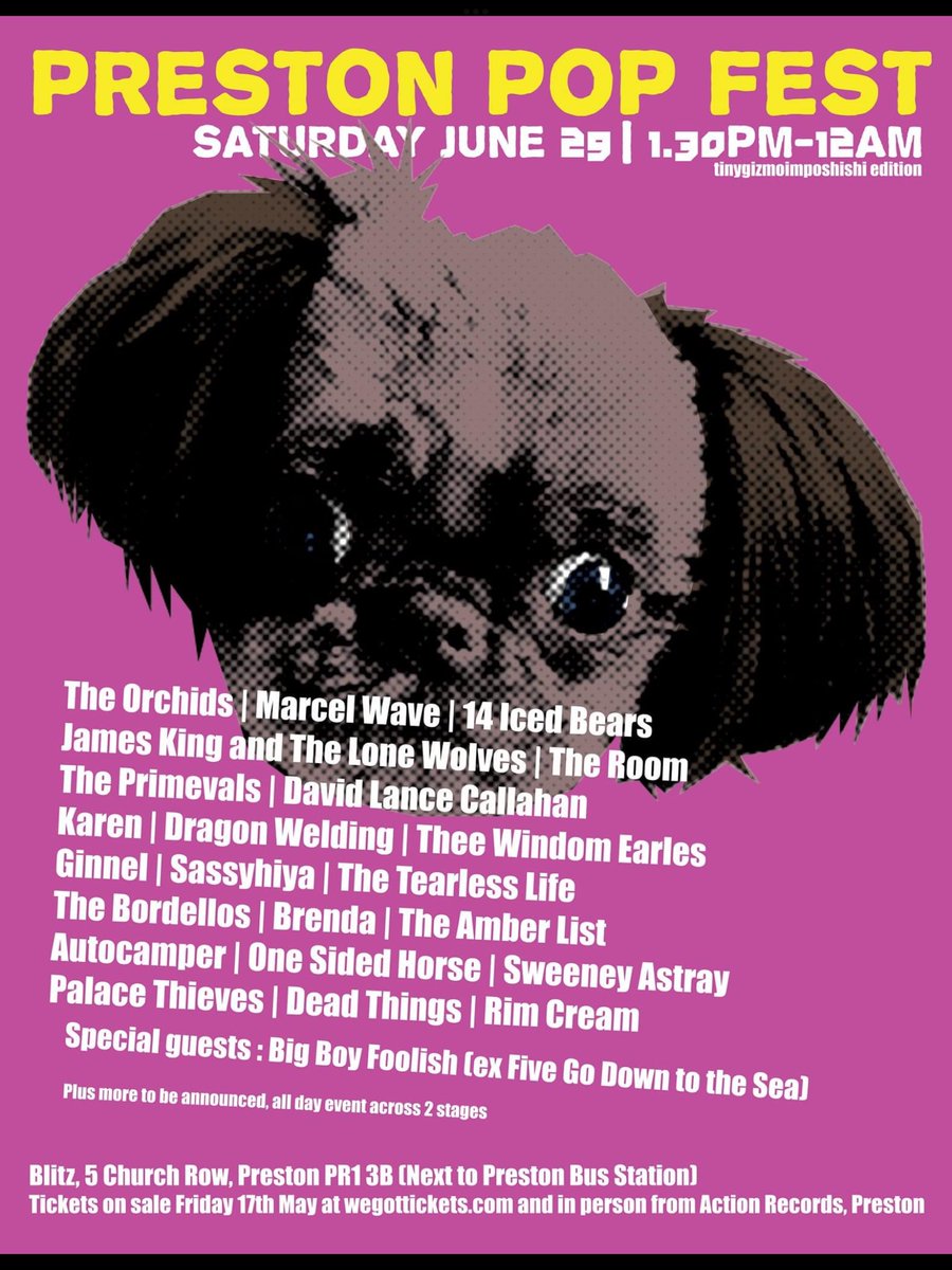 Saturday 29th June 2024 - @WeldingDragon play at the Preston Pop Fest. Line-up looking good already :) @TheWolfhounds @DimpleDiscs @DefinitiveGaze1