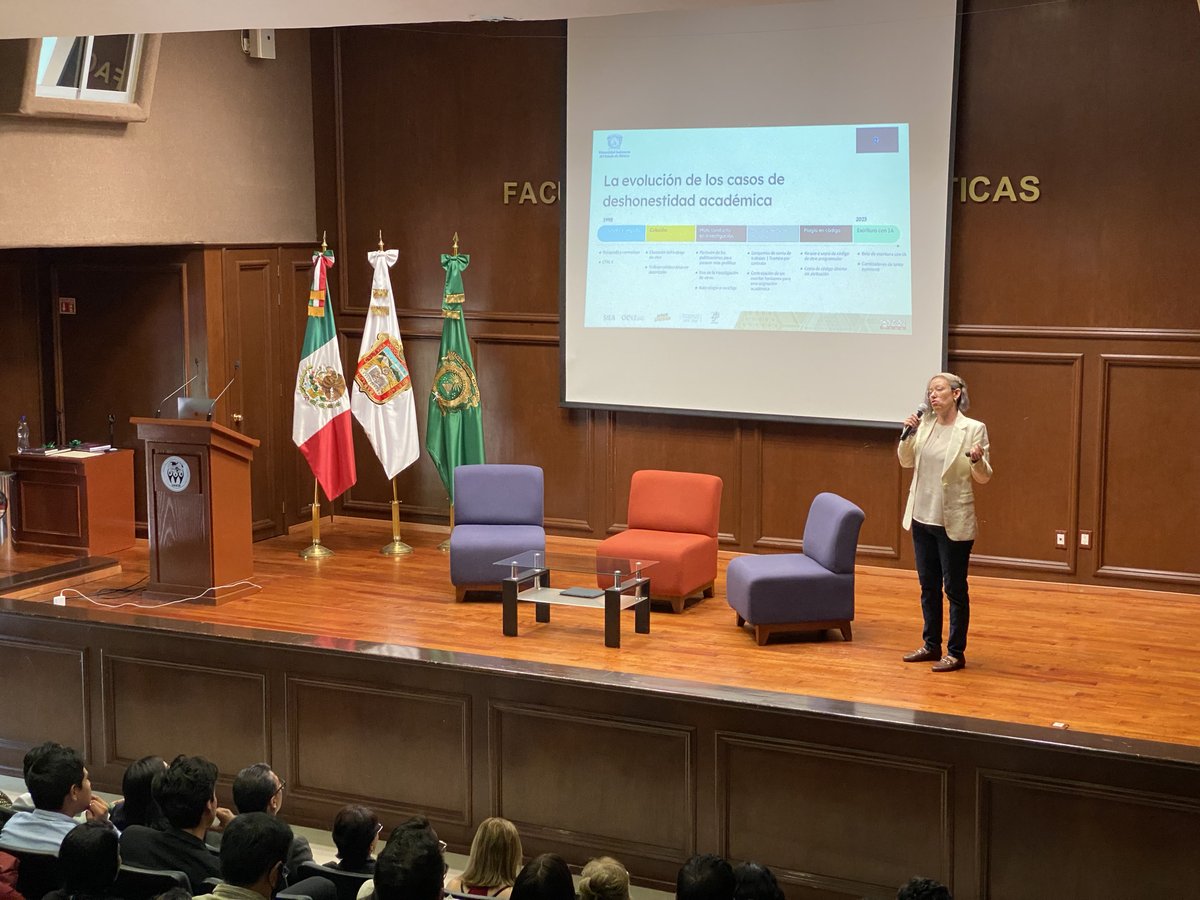 OCA_UAEM's tweet photo. "Conferencia: Inteligencia Artificial e Integridad Académica" agradecemos a la comunidad universitaria, Mtra. Ténit  y Mtro. Adrián, dejando ver la importancia de los avances tecnológicos  y el desenvolvimiento de ellos en las prácticas de investigación de los estudios avanzados https://t.co/PjlRMNZUKE