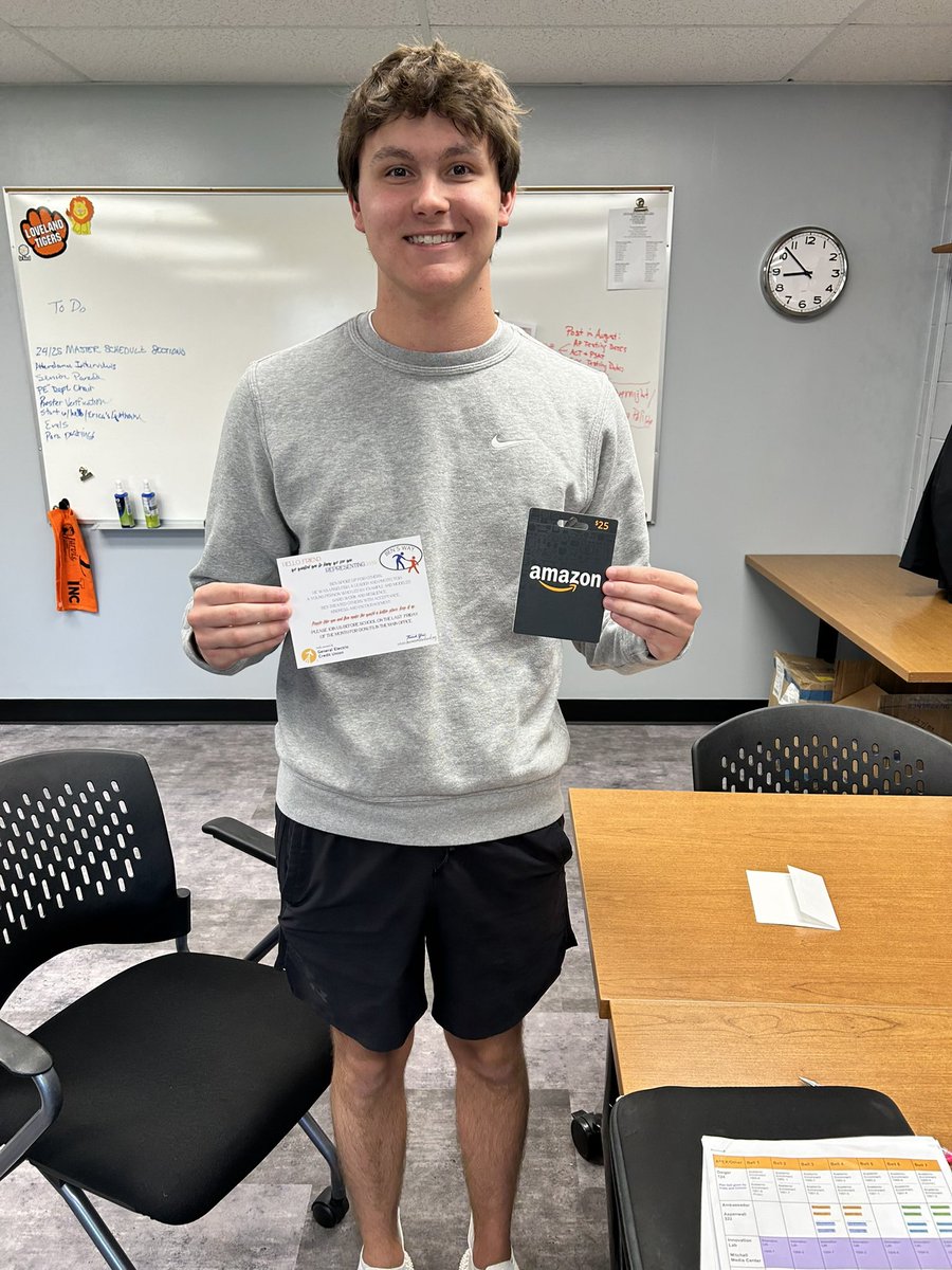 A little late posting but congrats to Luke Wilson for receiving #BensWay @Loveland_HS #continueyourstory #smilesarecontagious