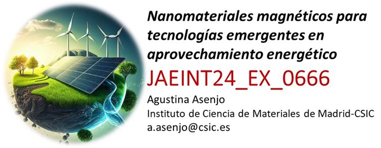 Ofertas JAE intro sede.csic.gob.es/intro2024 en el grupo: Ref: ➡️ JAEINT24_EX_0666 Con Agustina Asenjo @aasenjobar a.asenjo@csic.es en el @icmm_csic “Nanomateriales magnéticos para tecnologías emergentes en aprovechamiento energético”
