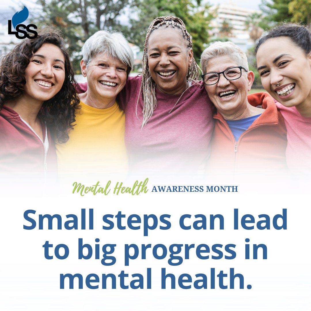 LSSWis's tweet photo. In honor of #MentalHealthAwarenessMonth, we continue to lift up LSS services, like Gaining Ground, that address substance misuse and mental health challenges and share facts to raise awareness of mental health conditions.
#InspiringRecovery #MentalHealth https://t.co/ih8xJfAmWY