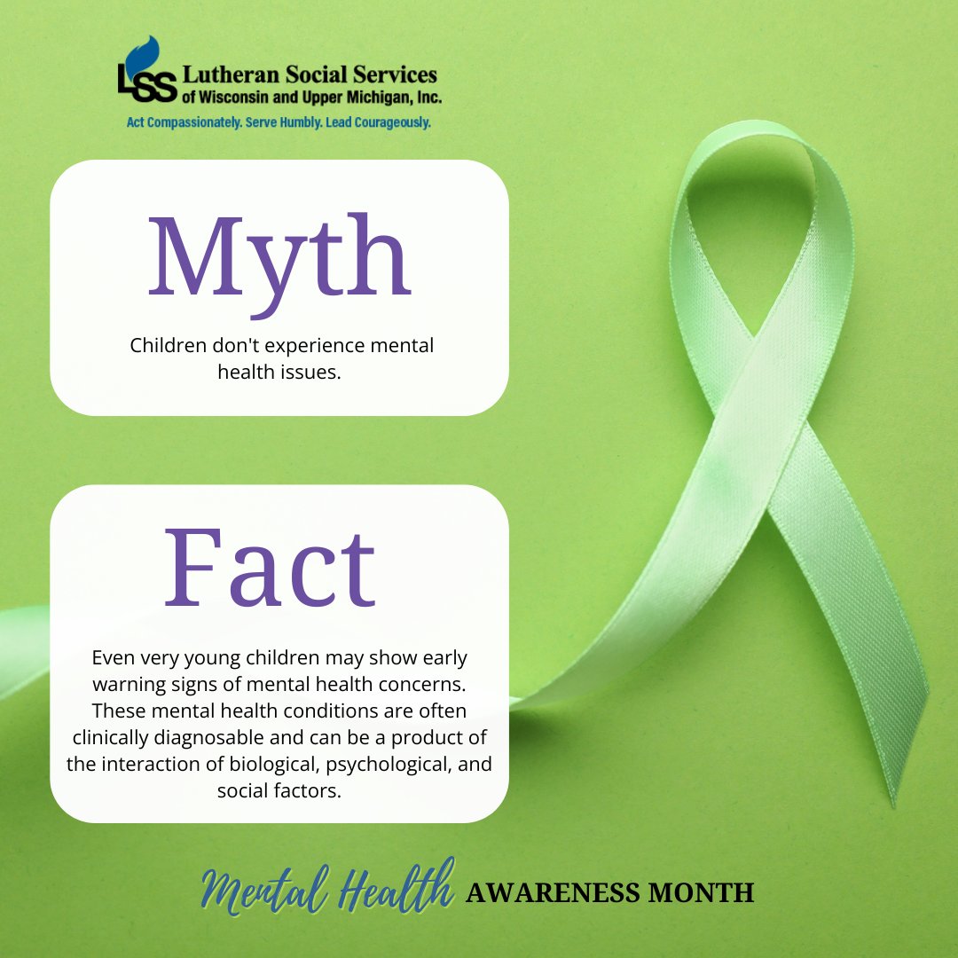 LSSWis's tweet photo. In honor of #MentalHealthAwarenessMonth, we continue to lift up LSS services, like Gaining Ground, that address substance misuse and mental health challenges and share facts to raise awareness of mental health conditions.
#InspiringRecovery #MentalHealth https://t.co/ih8xJfAmWY